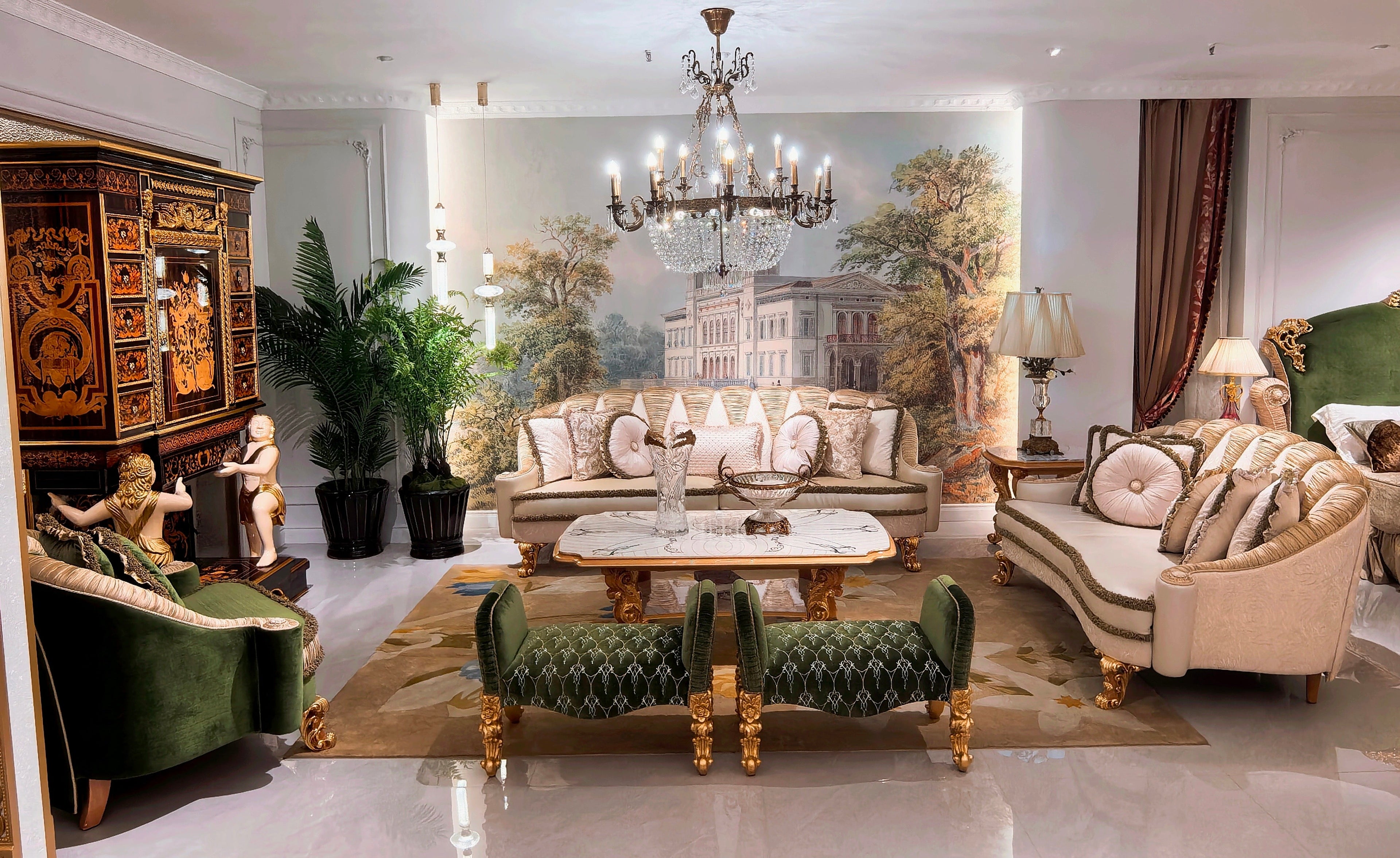 Lucienne French Imperial stool full view - GrandLiving Luxe