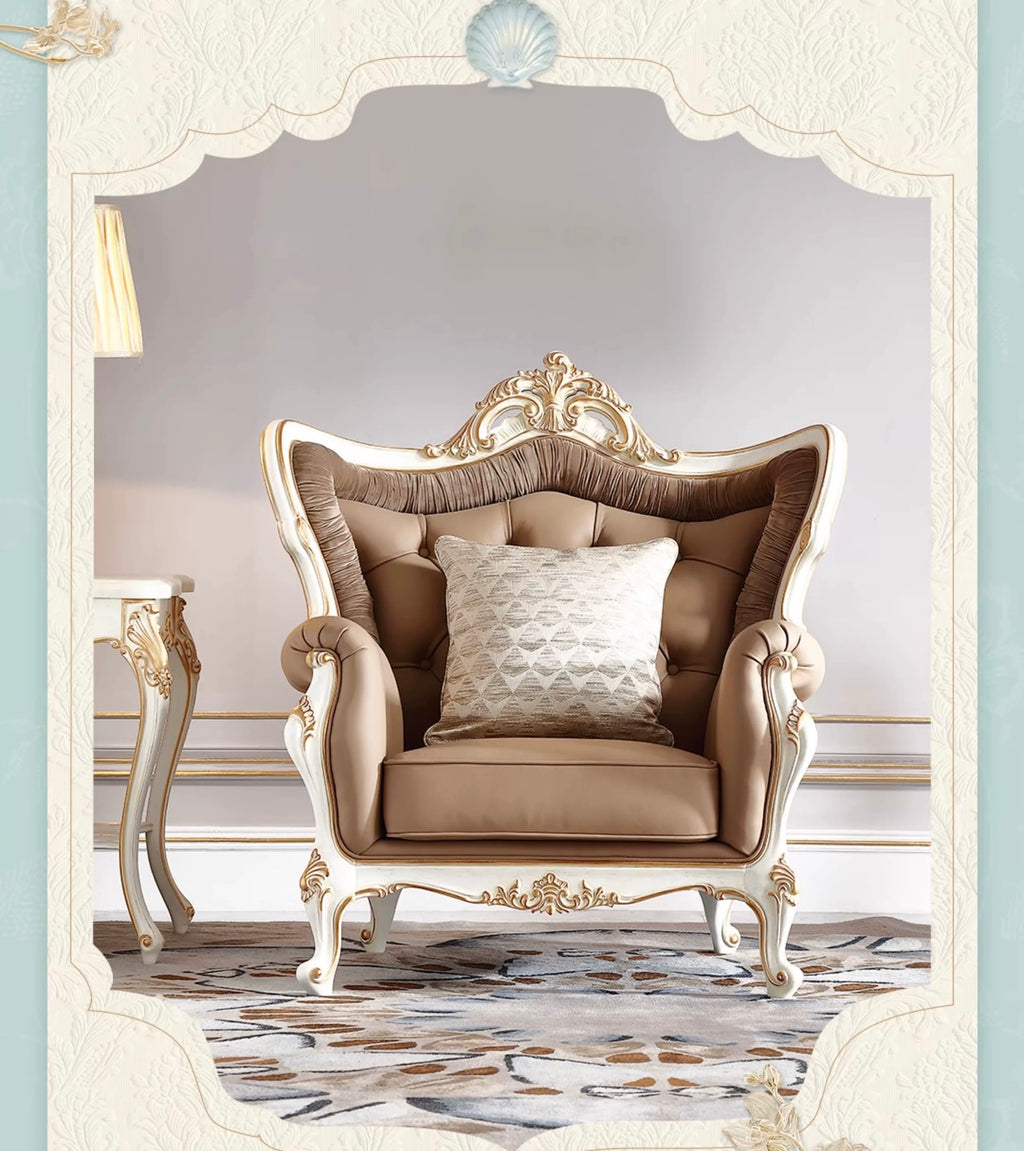 Regal Carved French Vintage Sofa