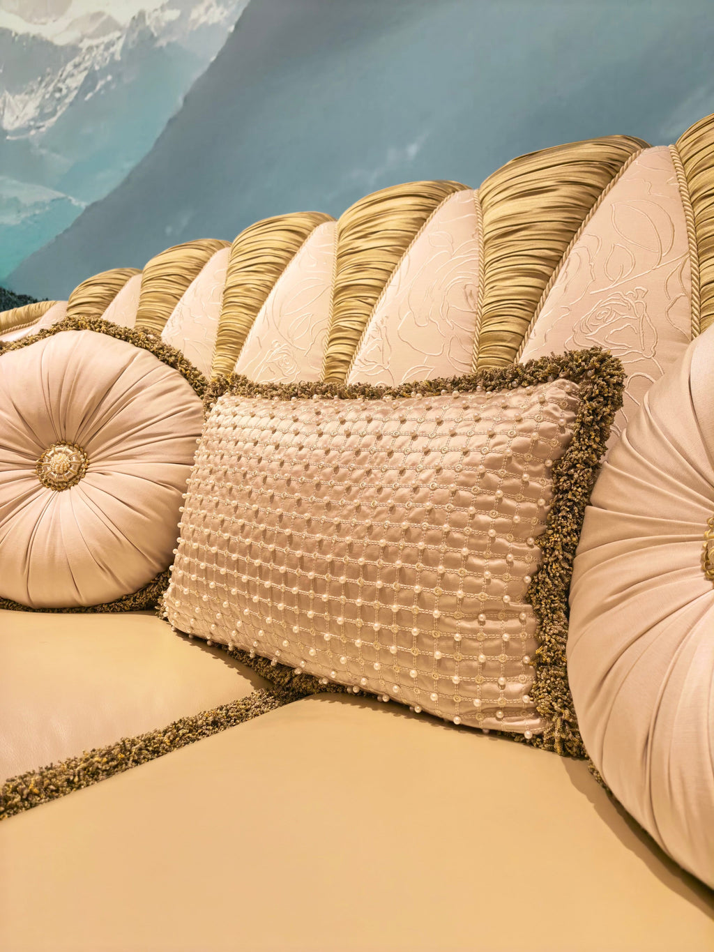 Charlotte French Imperial sofa side view - GrandLiving Luxe