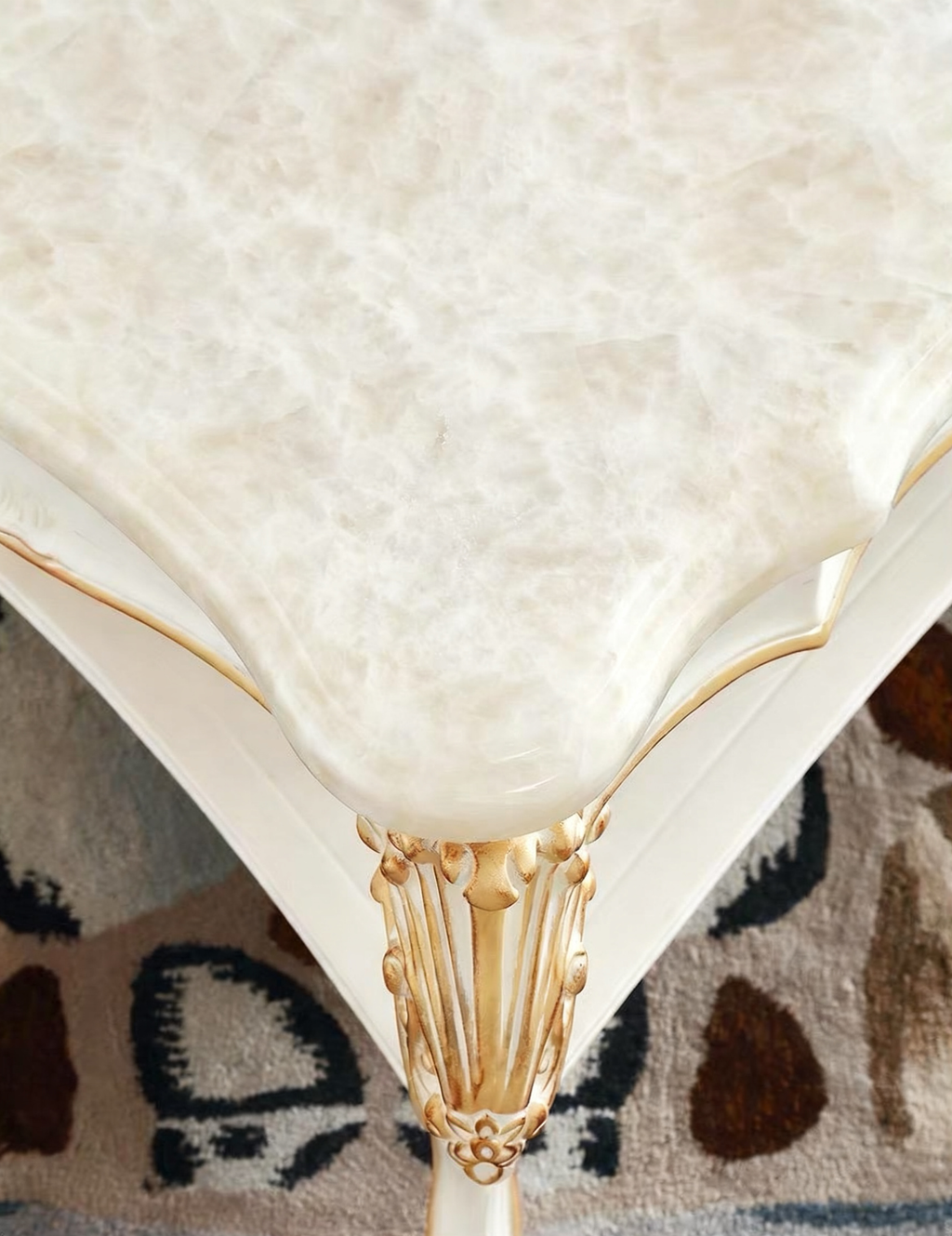 Regal Bloom French Vintage Marble Coffee Table image 3