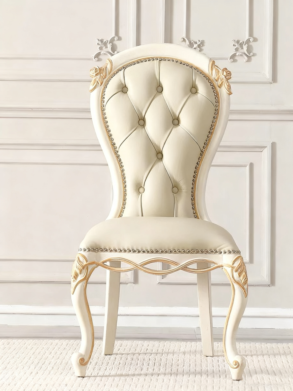 Ivory Bloom French Vintage Dining Chair image 0