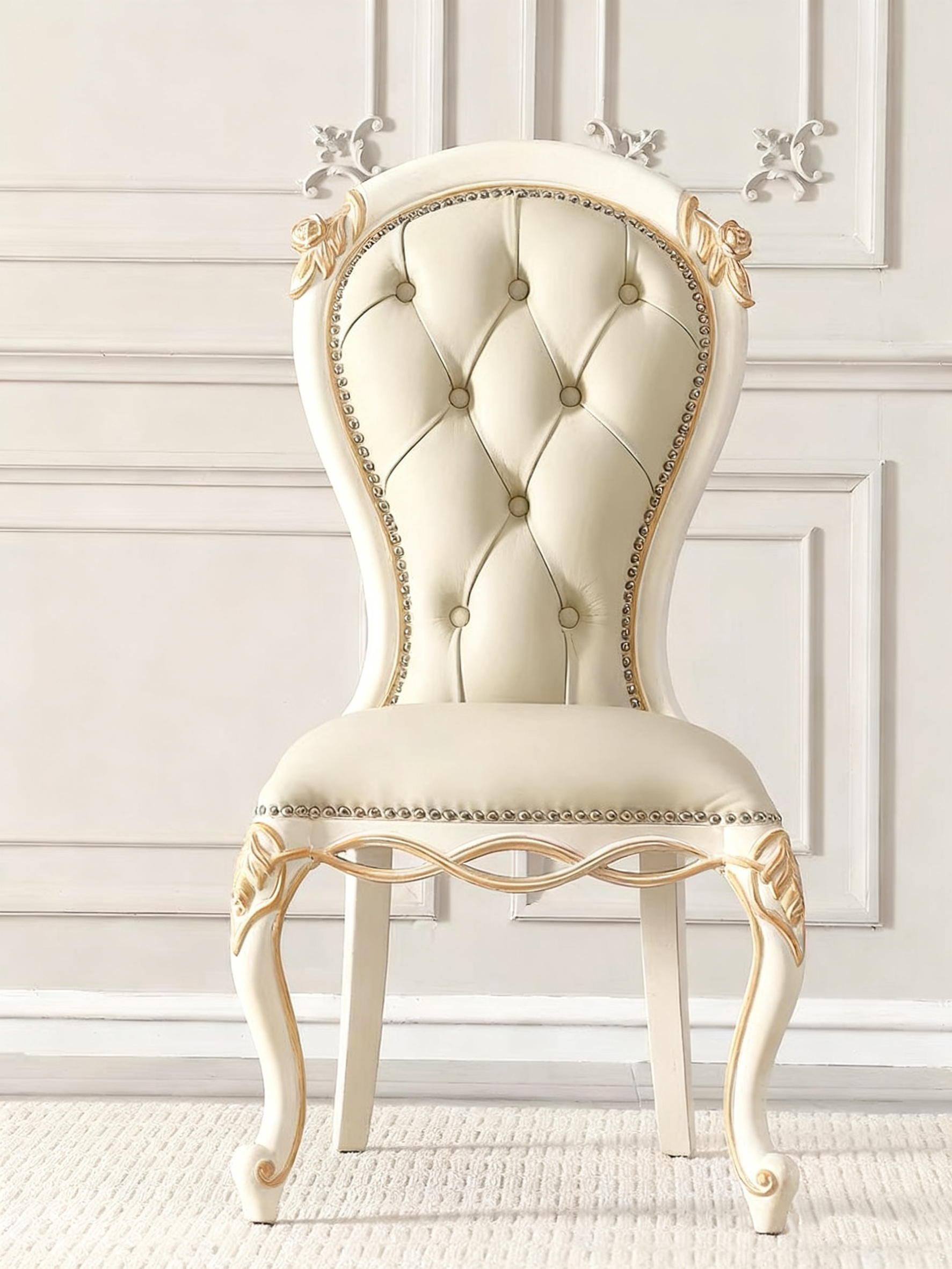 Ivory Bloom French Vintage Dining Chair image 0