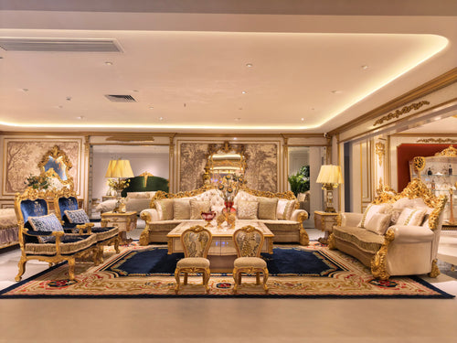 Amandine French Imperial leisure chair styled with matching Imperial kids chair - GrandLiving Luxe