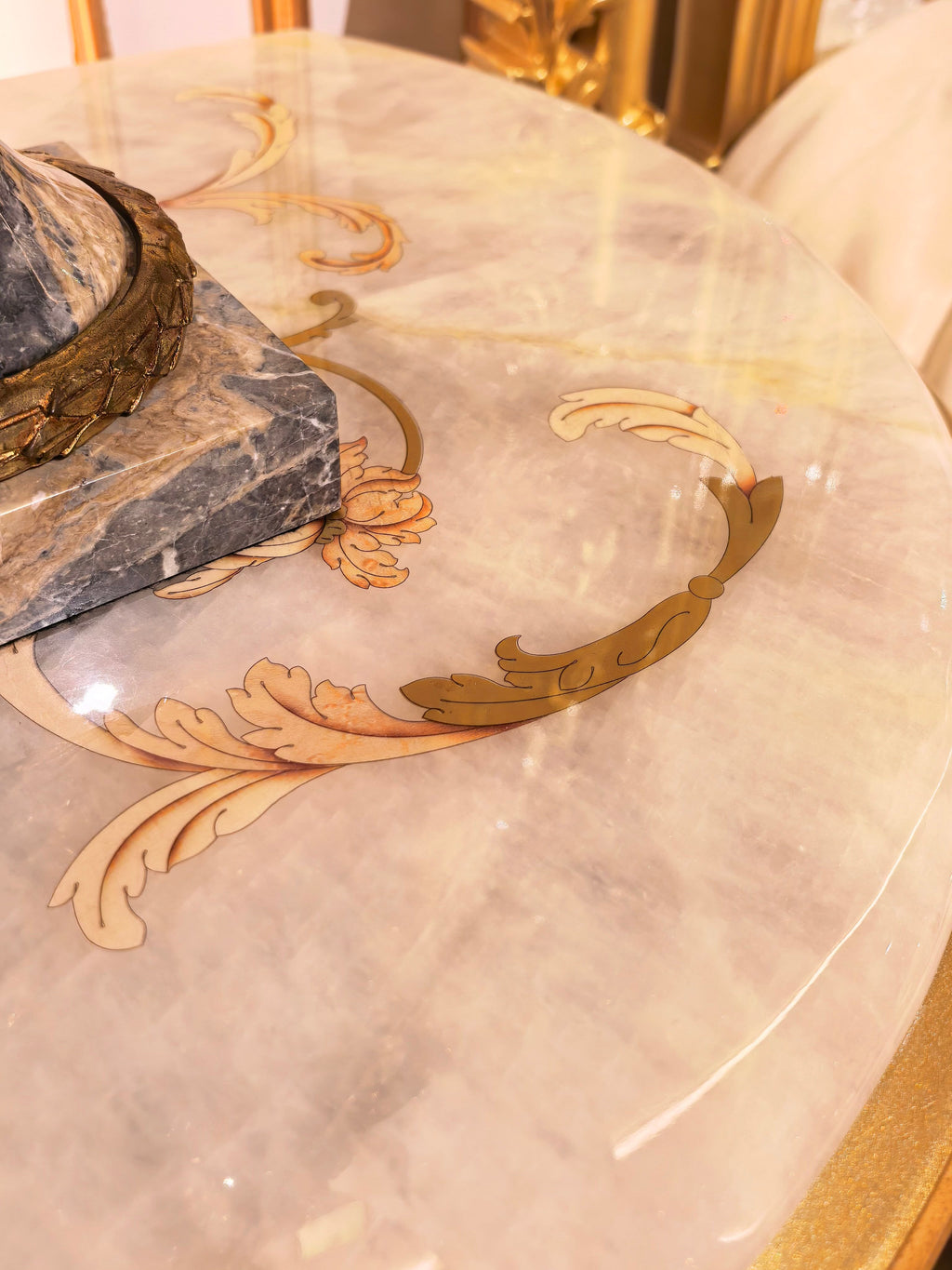 Delphine French Imperial bedside table top view - GrandLiving Luxe