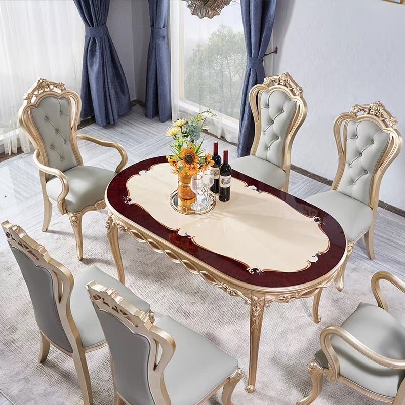 Classic French Provincial style luxury silver leaf dining chair with tufted back - GrandLiving Luxe 3
