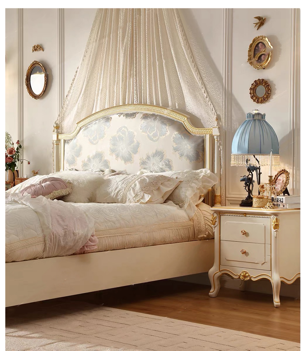 Luna White French Vintage Bedside Table image 4