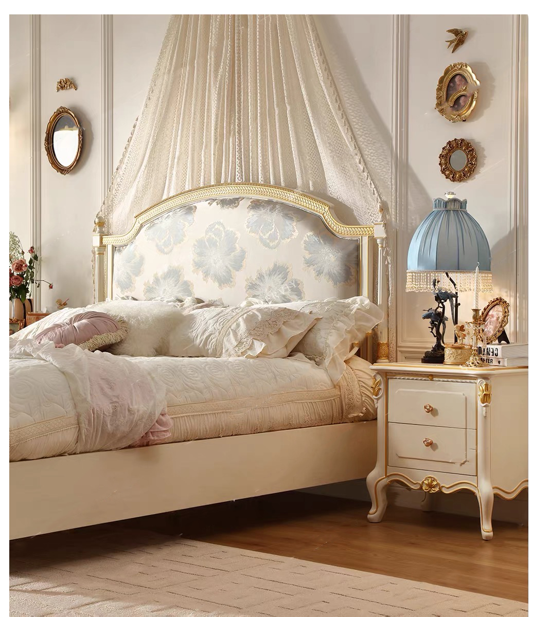 Luna White French Vintage Bedside Table image 4