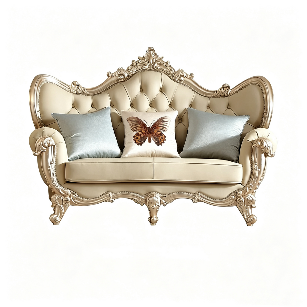 Fleur French Solid Wood Sofa