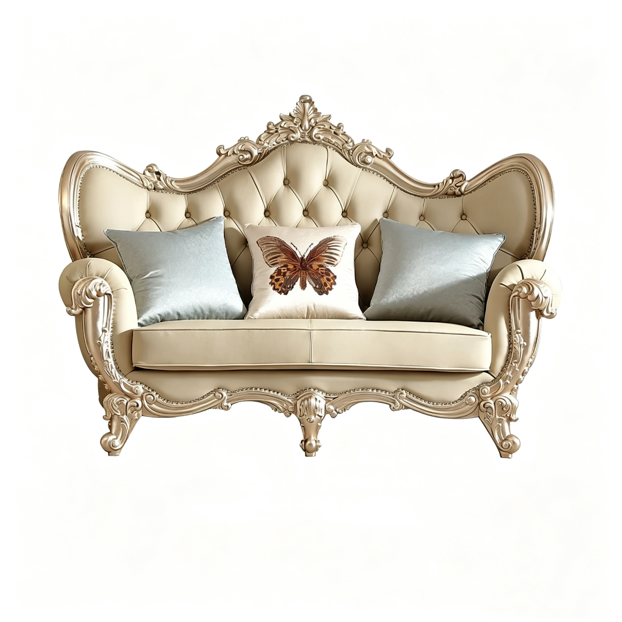 Fleur French Solid Wood Sofa