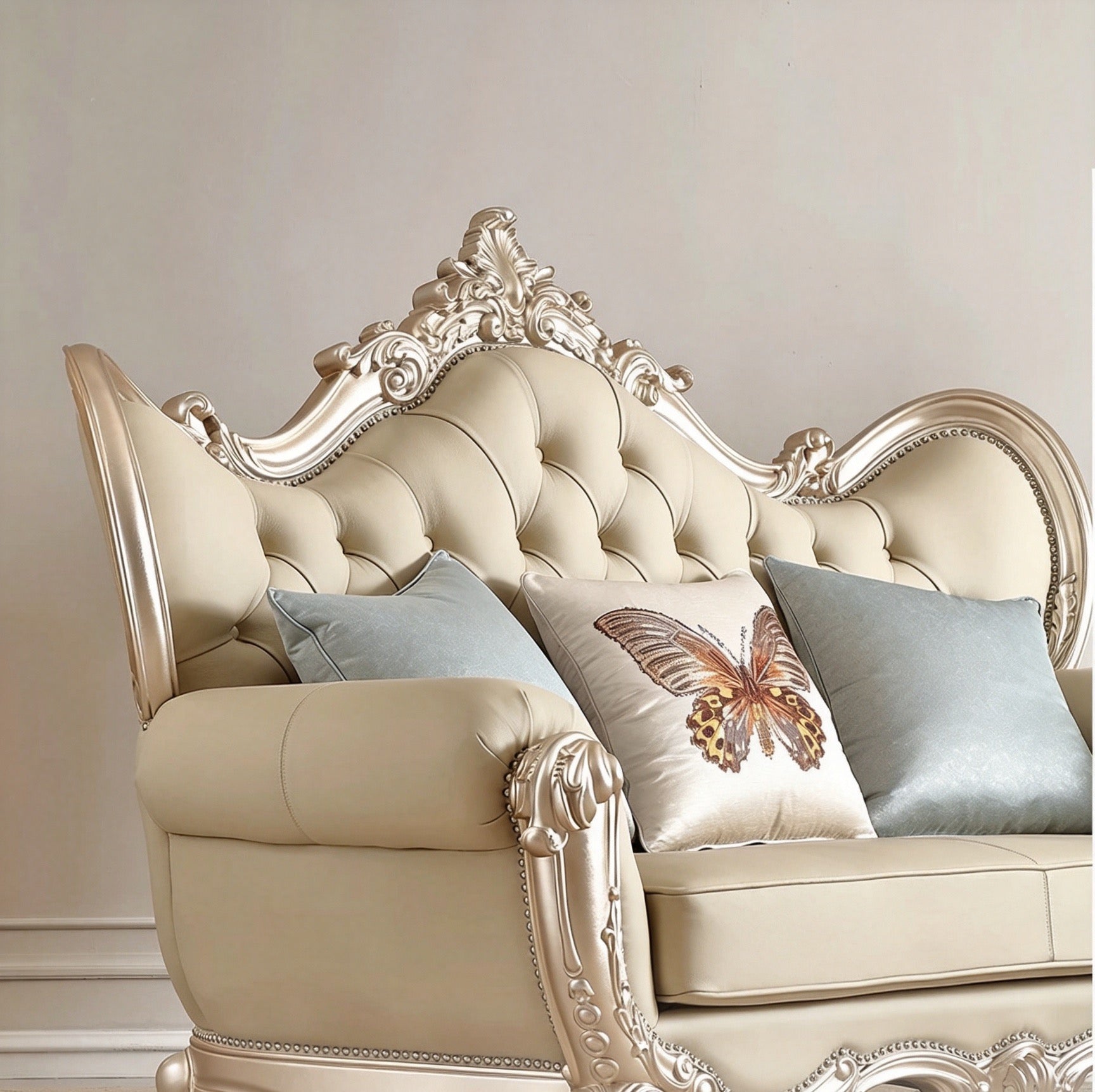 Fleur French Solid Wood Sofa