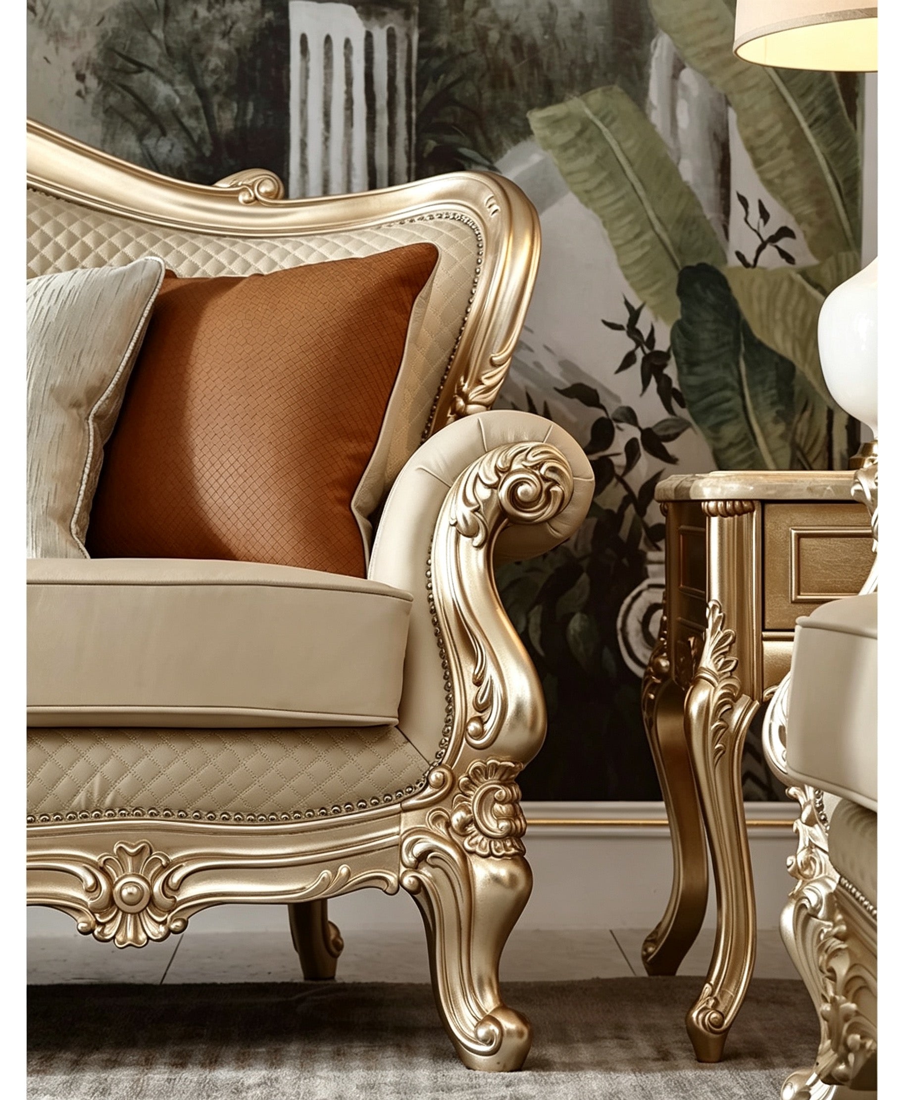 Impériale French Solid Wood Sofa