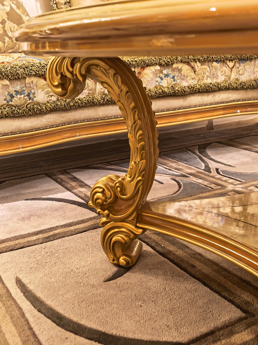 Antoinette French Imperial coffee table set complete view - GrandLiving Luxe