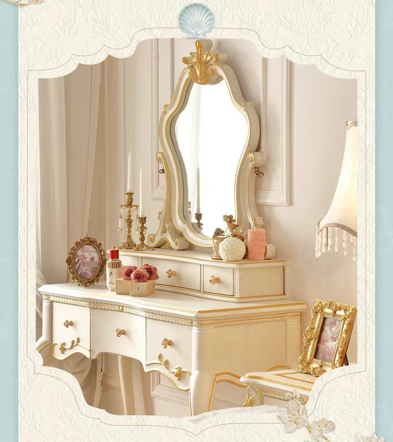Ivory Grace French Vintage Dressing Table & Stool image 12