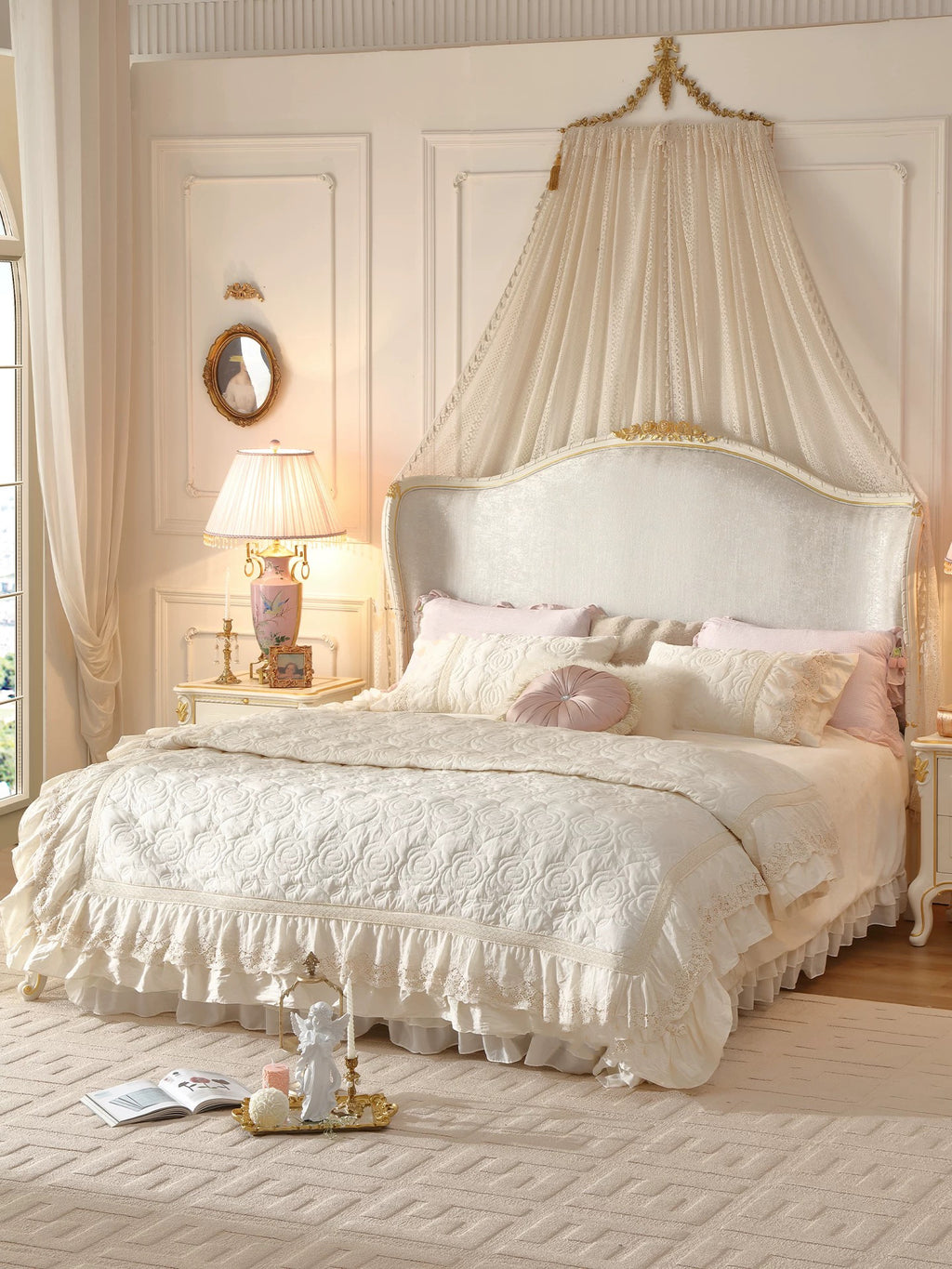 Royal Blossom Elegant French Vintage King Bed image 4