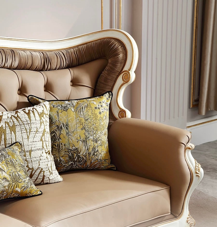Regal Carved French Vintage Sofa