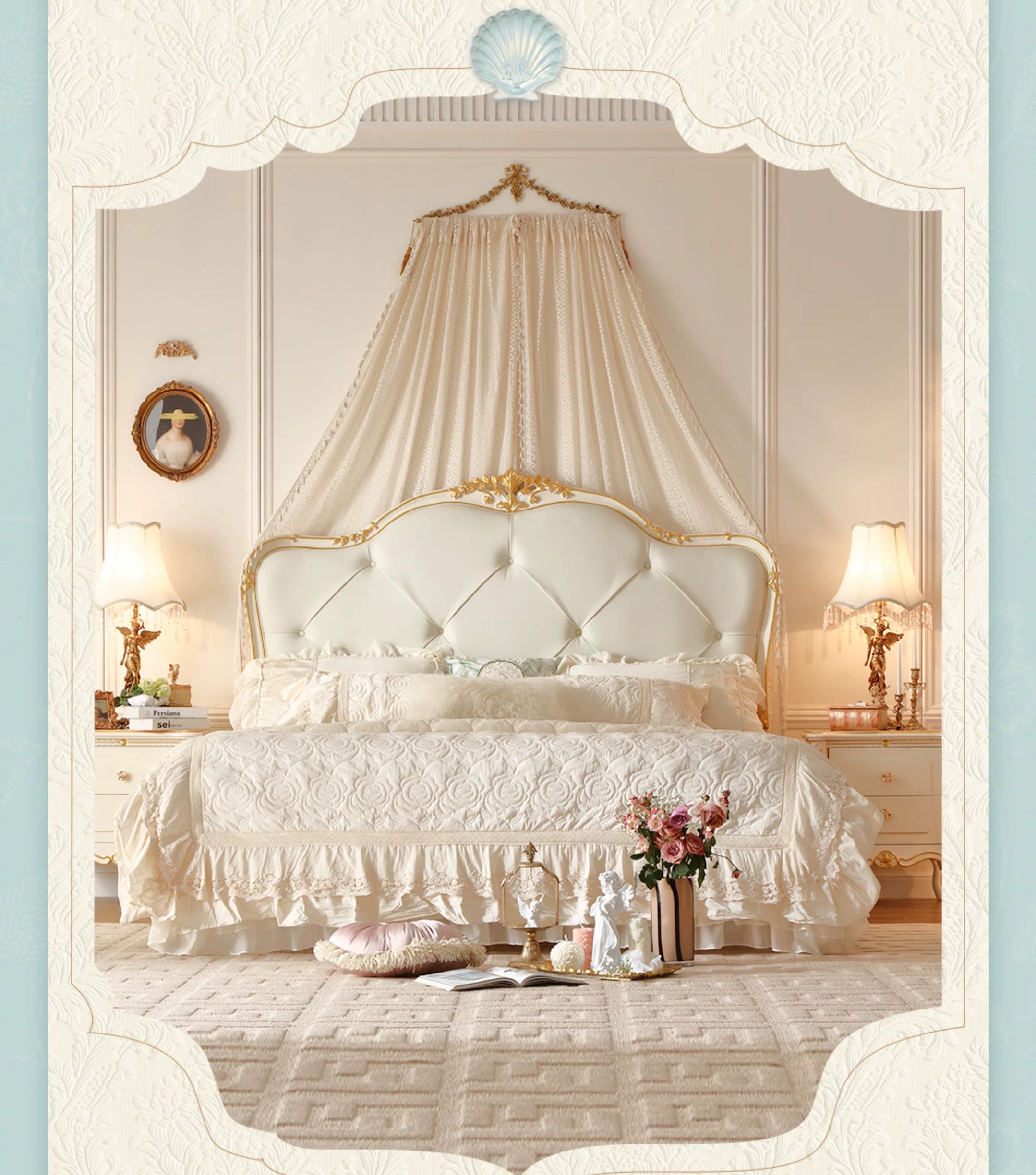 Luna White French Vintage King Bed image 6