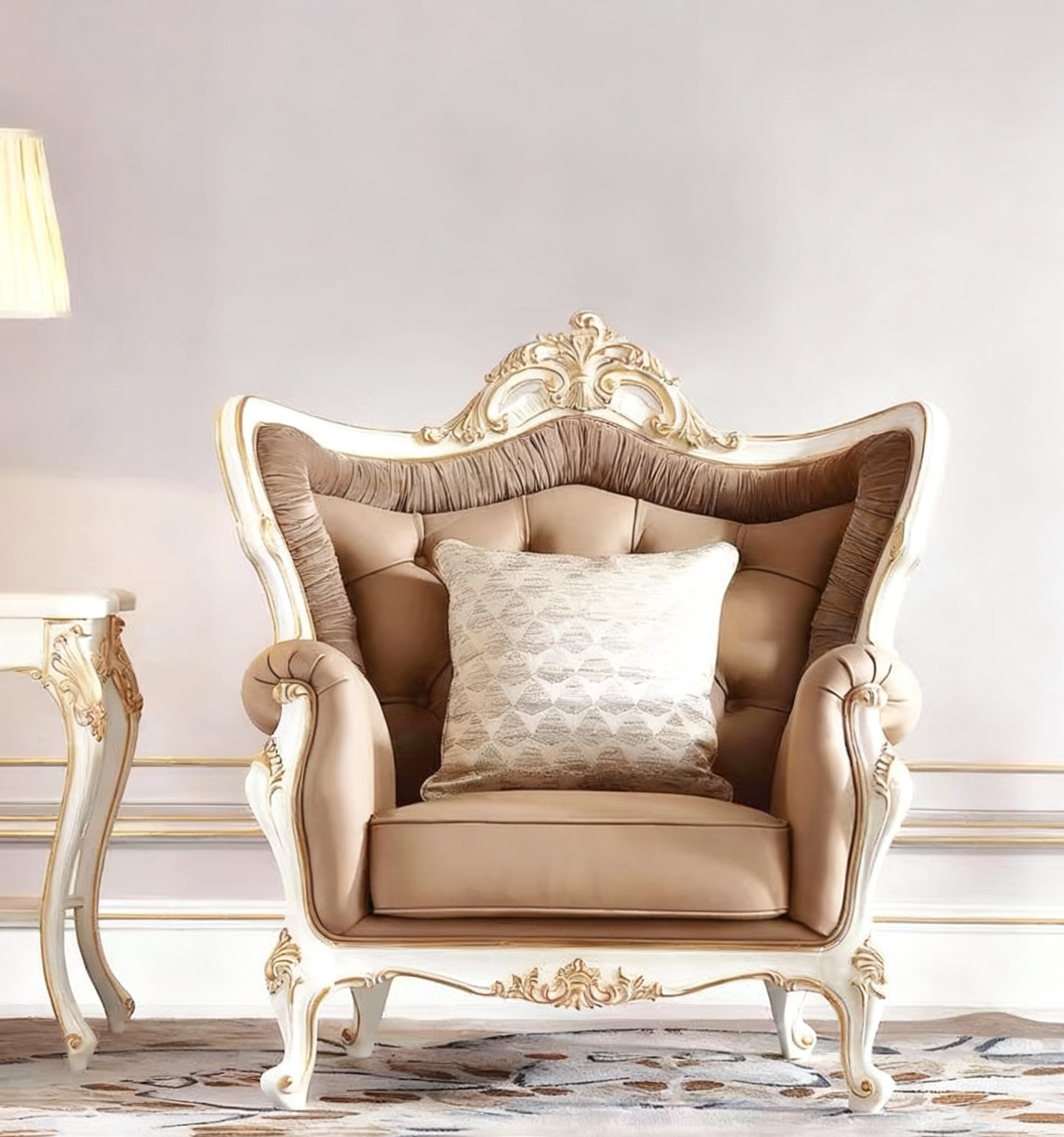 Regal Carved French Vintage Sofa image 10