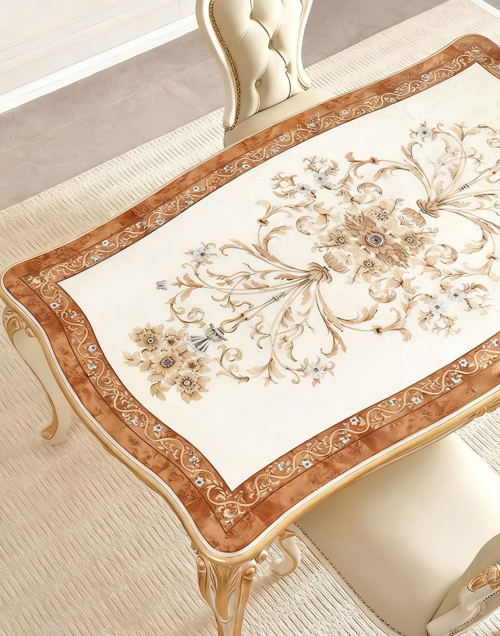 Ivory Bloom French Vintage Dining Table  image 3