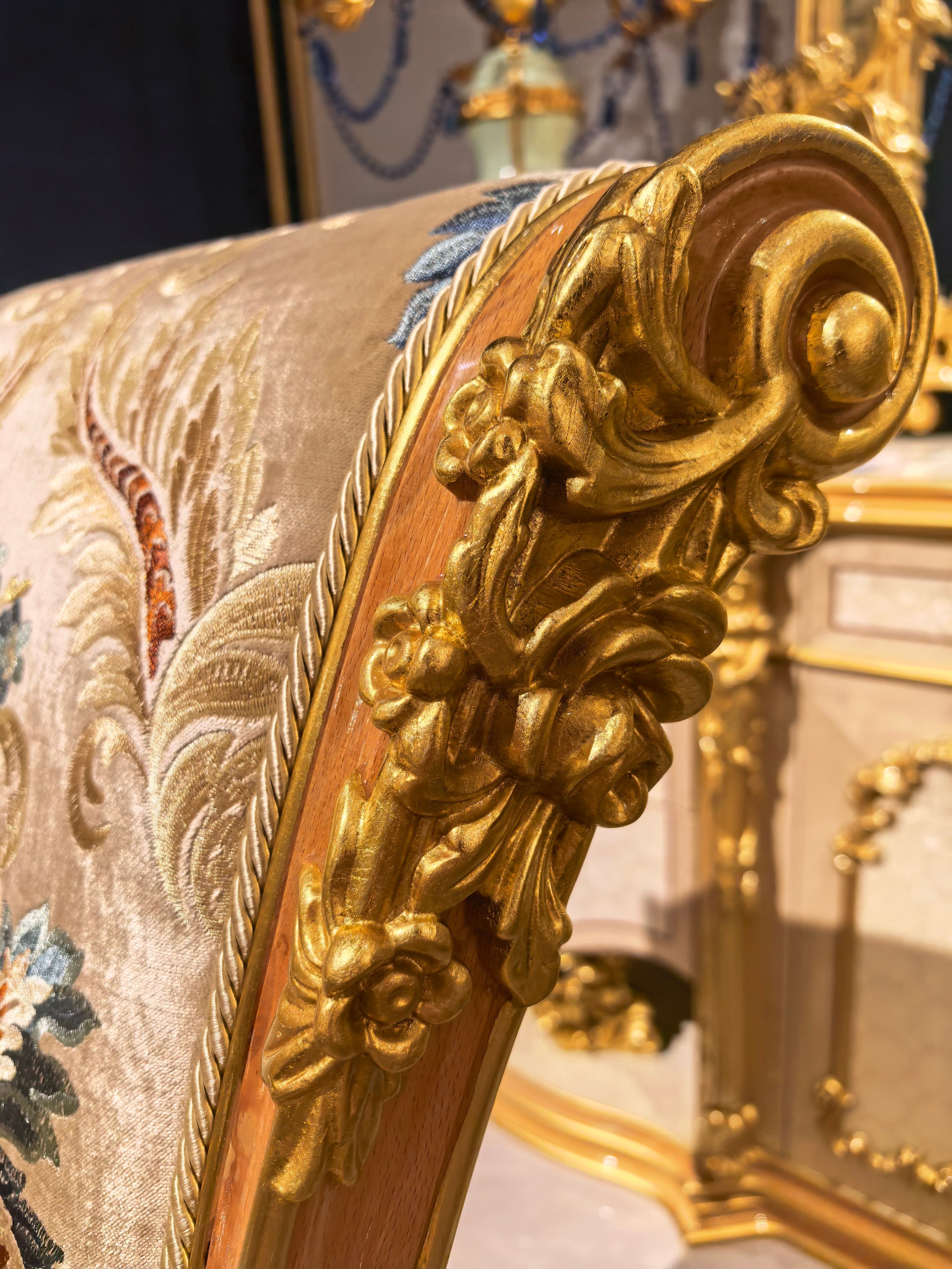 Adrienne French Imperial dining chair side view - GrandLiving Luxe