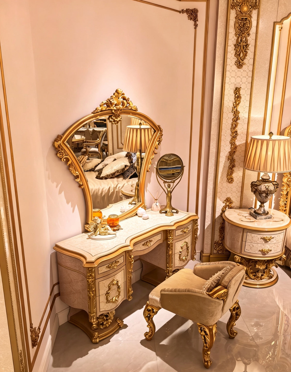 Seraphine French Imperial Dressing & Vanity Table & Stool