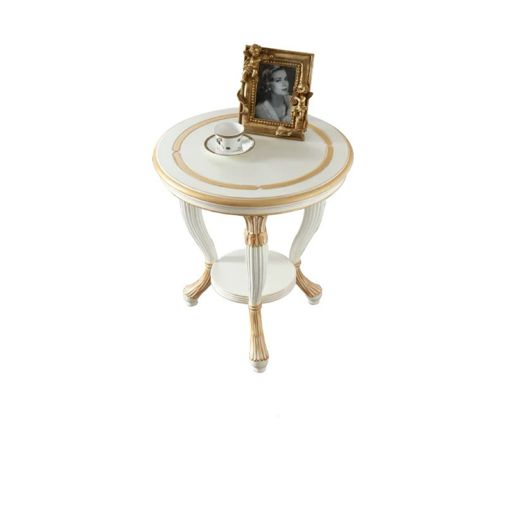 White Elegance French Vintage Side Table