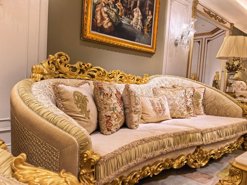 Beatrice French Imperial sofa side view - GrandLiving Luxe