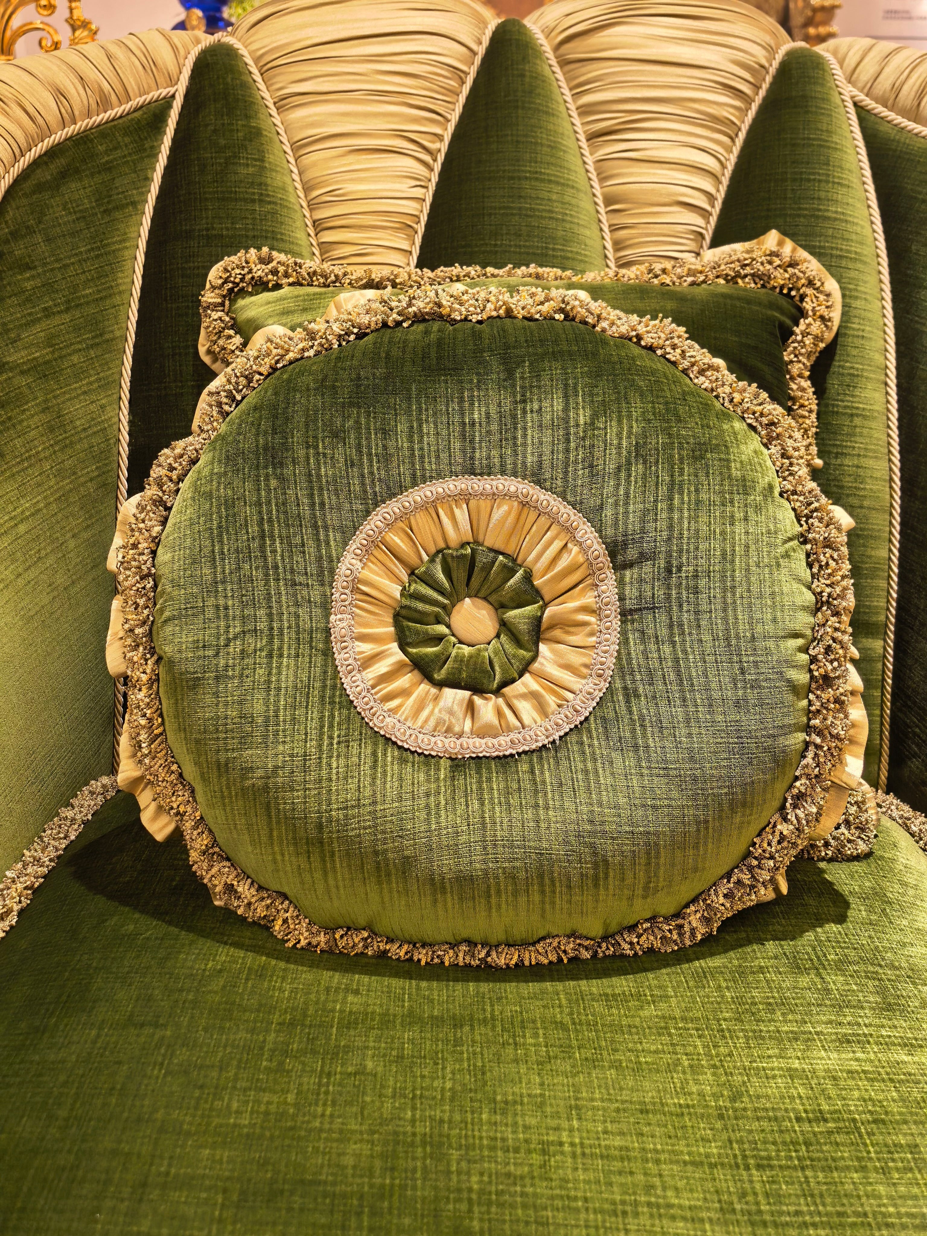 Charlotte French Imperial sofa gold gilt leg detail - GrandLiving Luxe