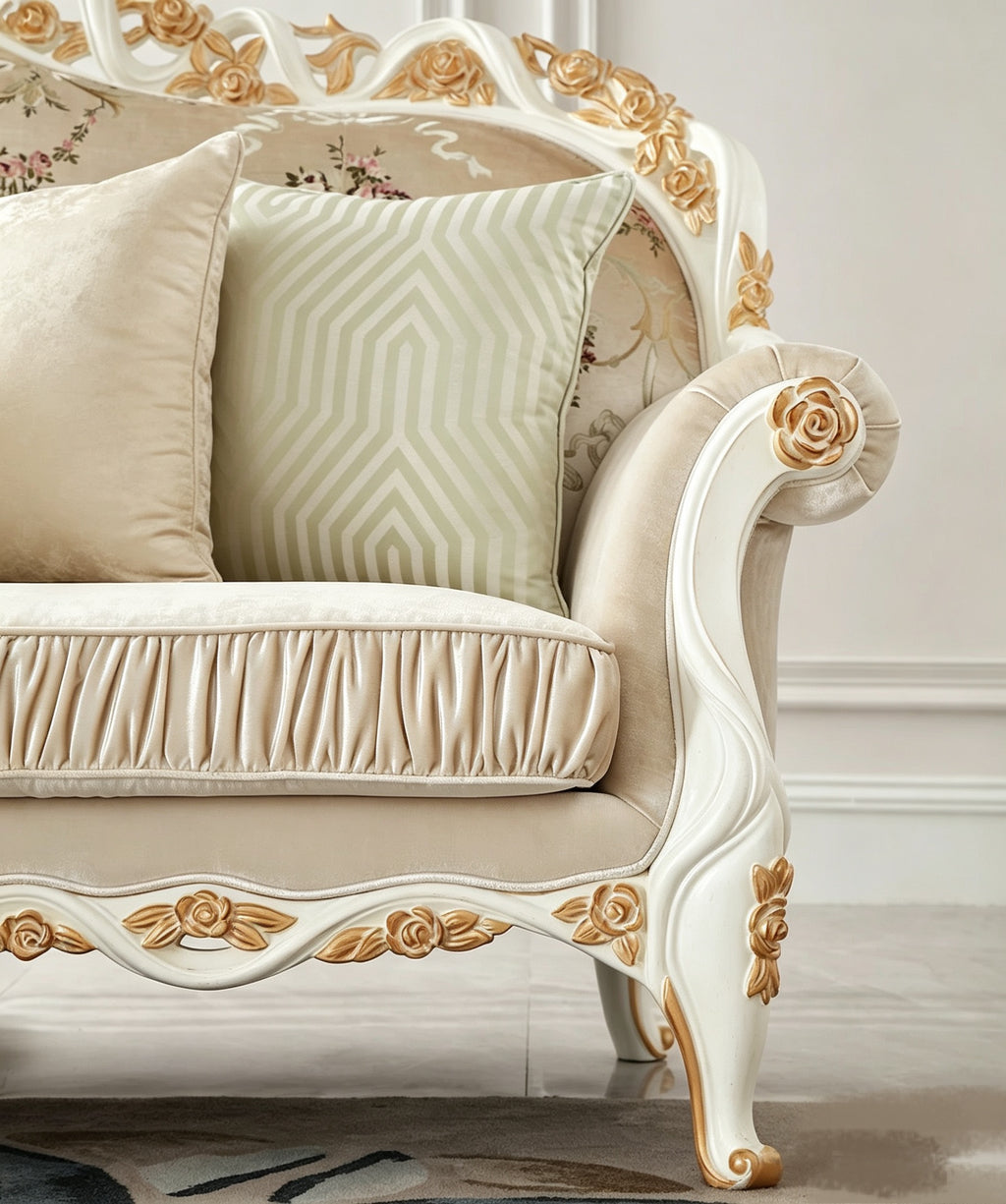 Eternal Bloom Luxury French Vintage Sofa