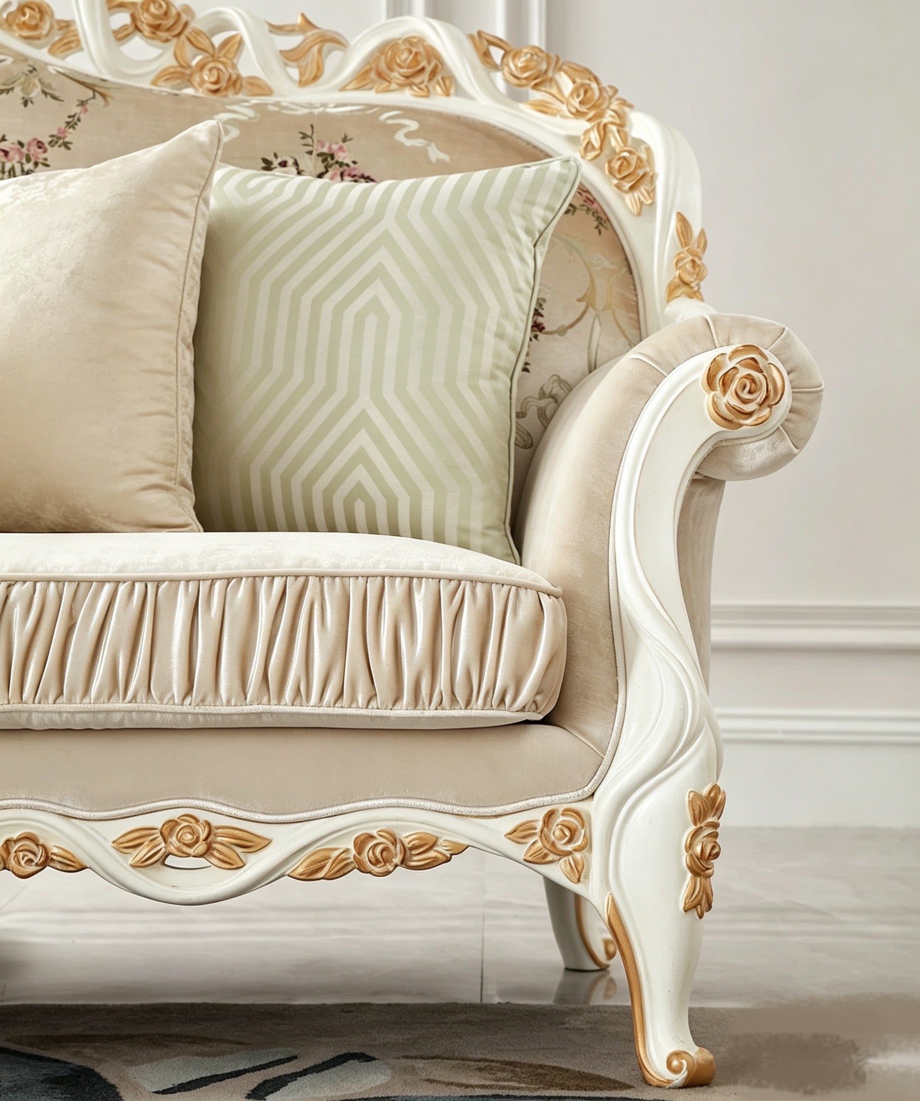 Eternal Bloom Luxury French Vintage Sofa