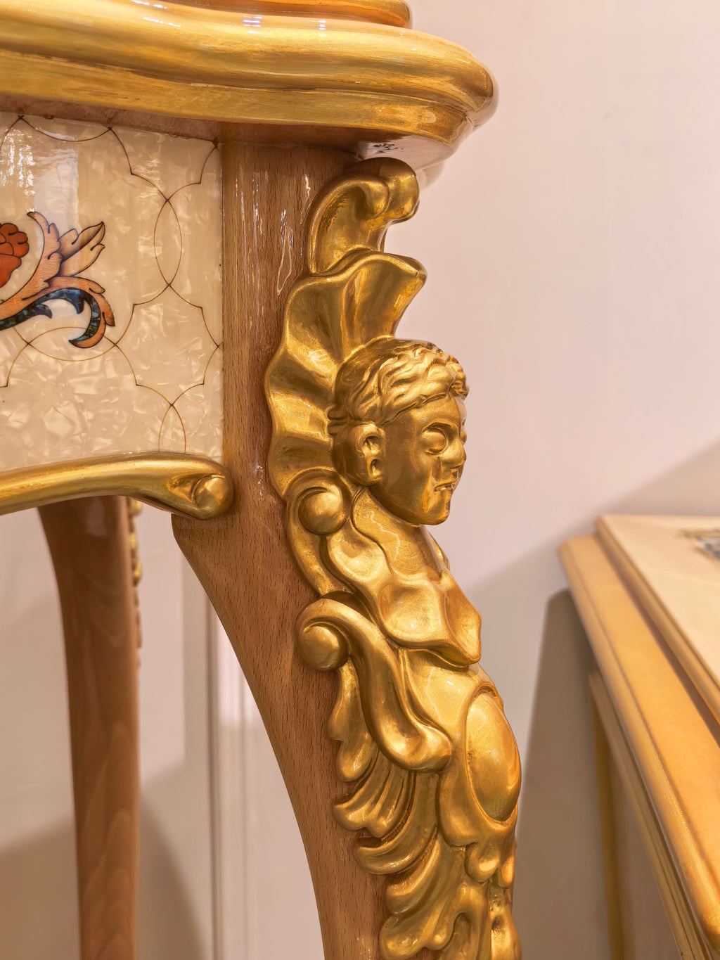 Estelle French Imperial plant stand with plant styling - GrandLiving Luxe