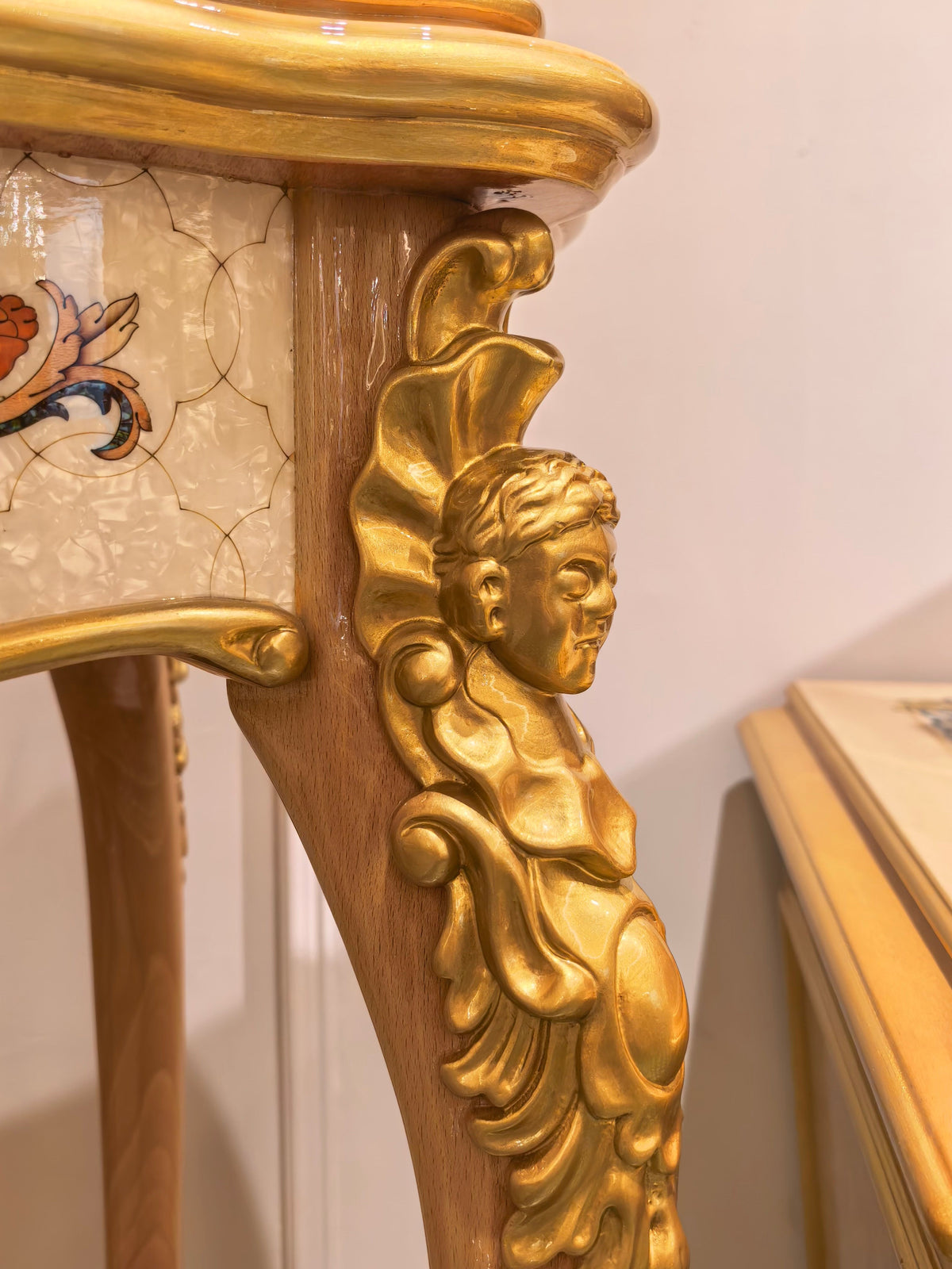 Estelle French Imperial plant stand with plant styling - GrandLiving Luxe