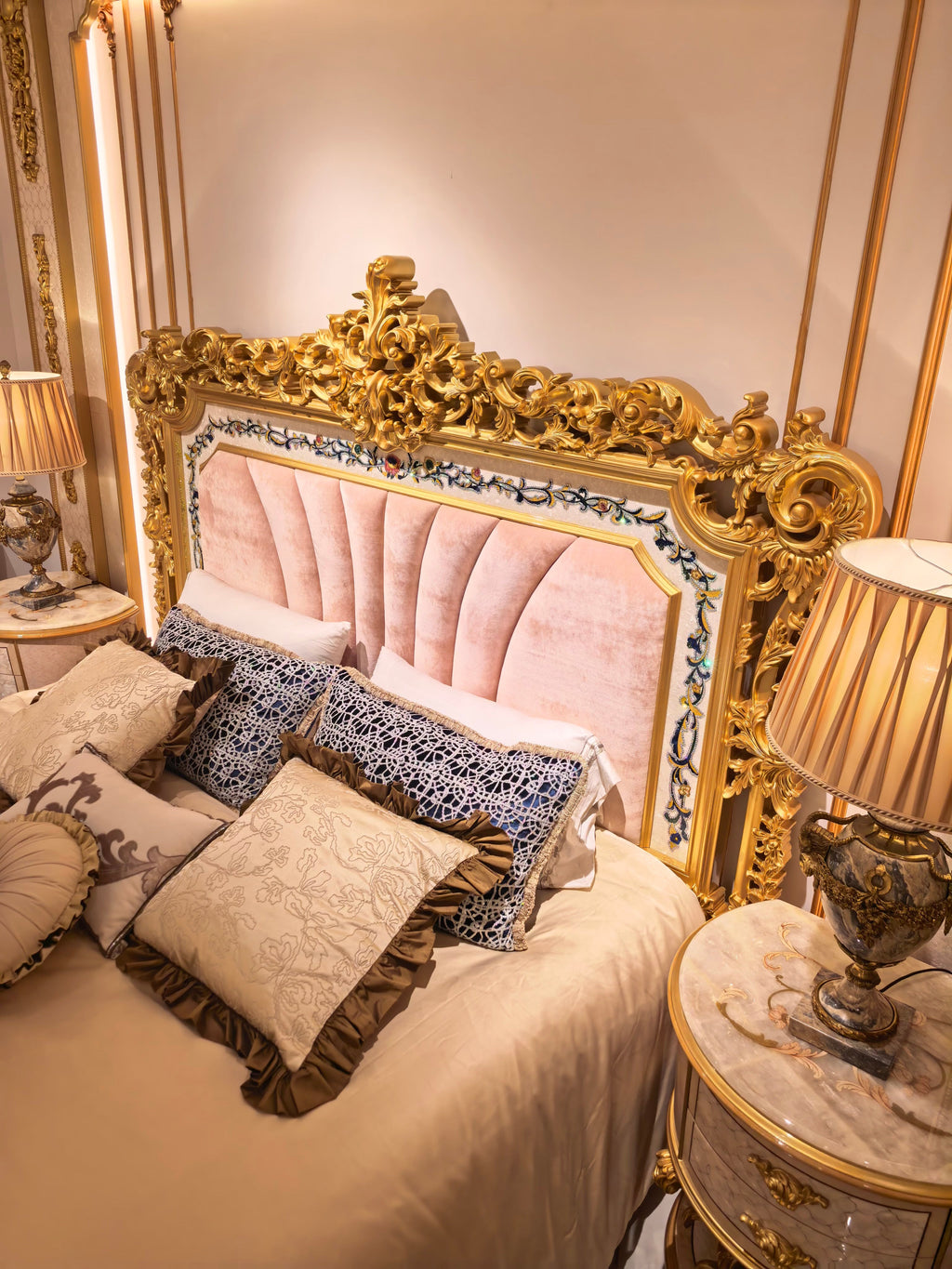 Delphine French Imperial bedside table full view - GrandLiving Luxe