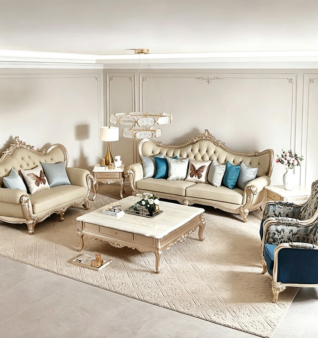 Fleur French Solid Wood Sofa