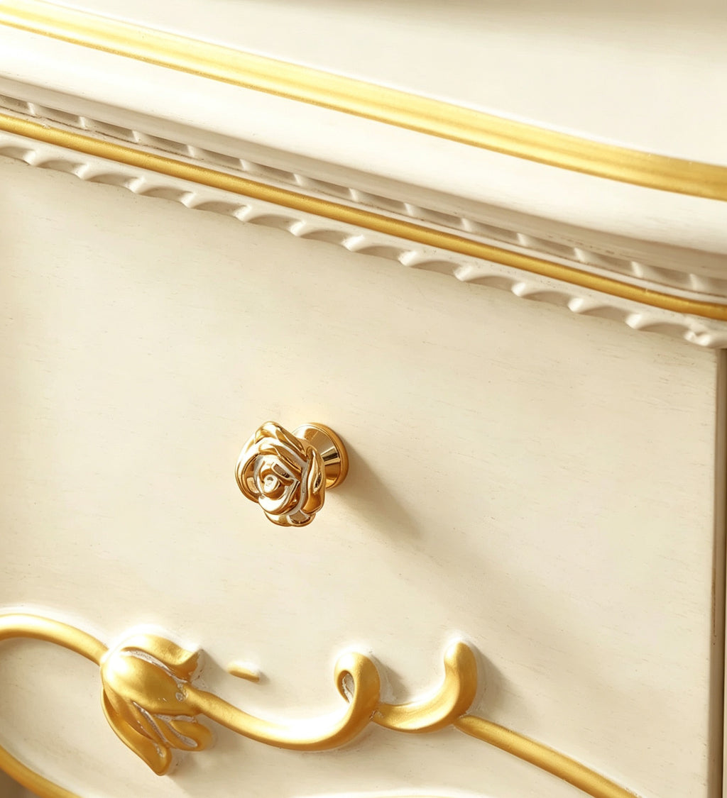 Luna White French Vintage Bedside Table