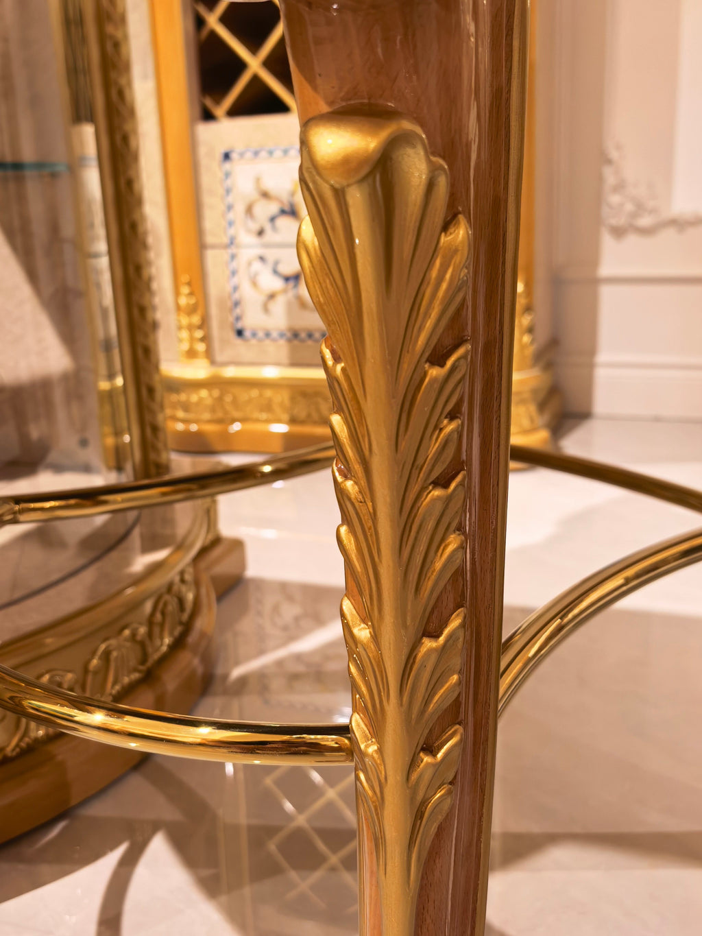 Rosalind French Imperial bar stool full view - GrandLiving Luxe