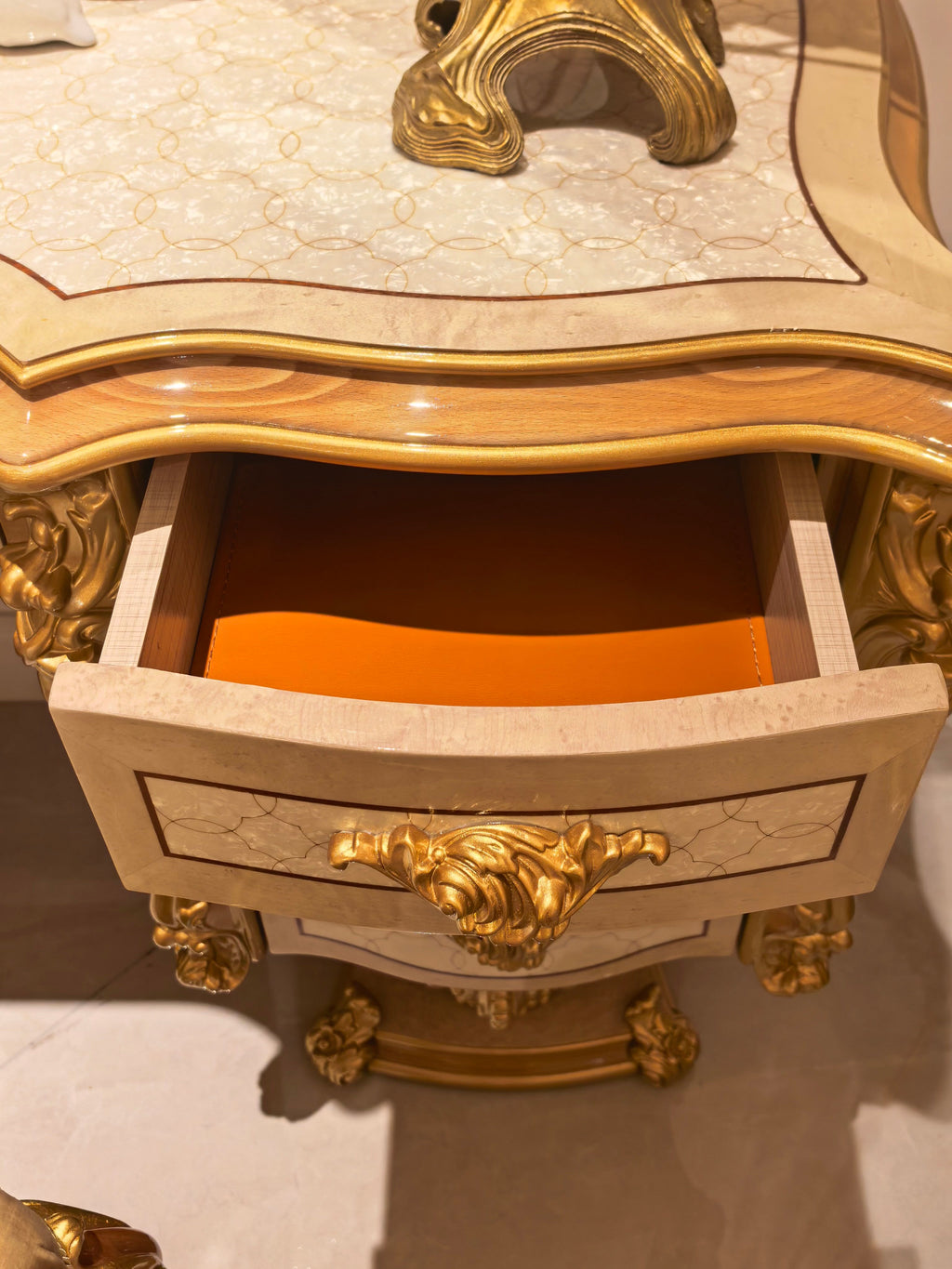 Seraphine French Imperial dressing table craftsmanship detail - GrandLiving Luxe