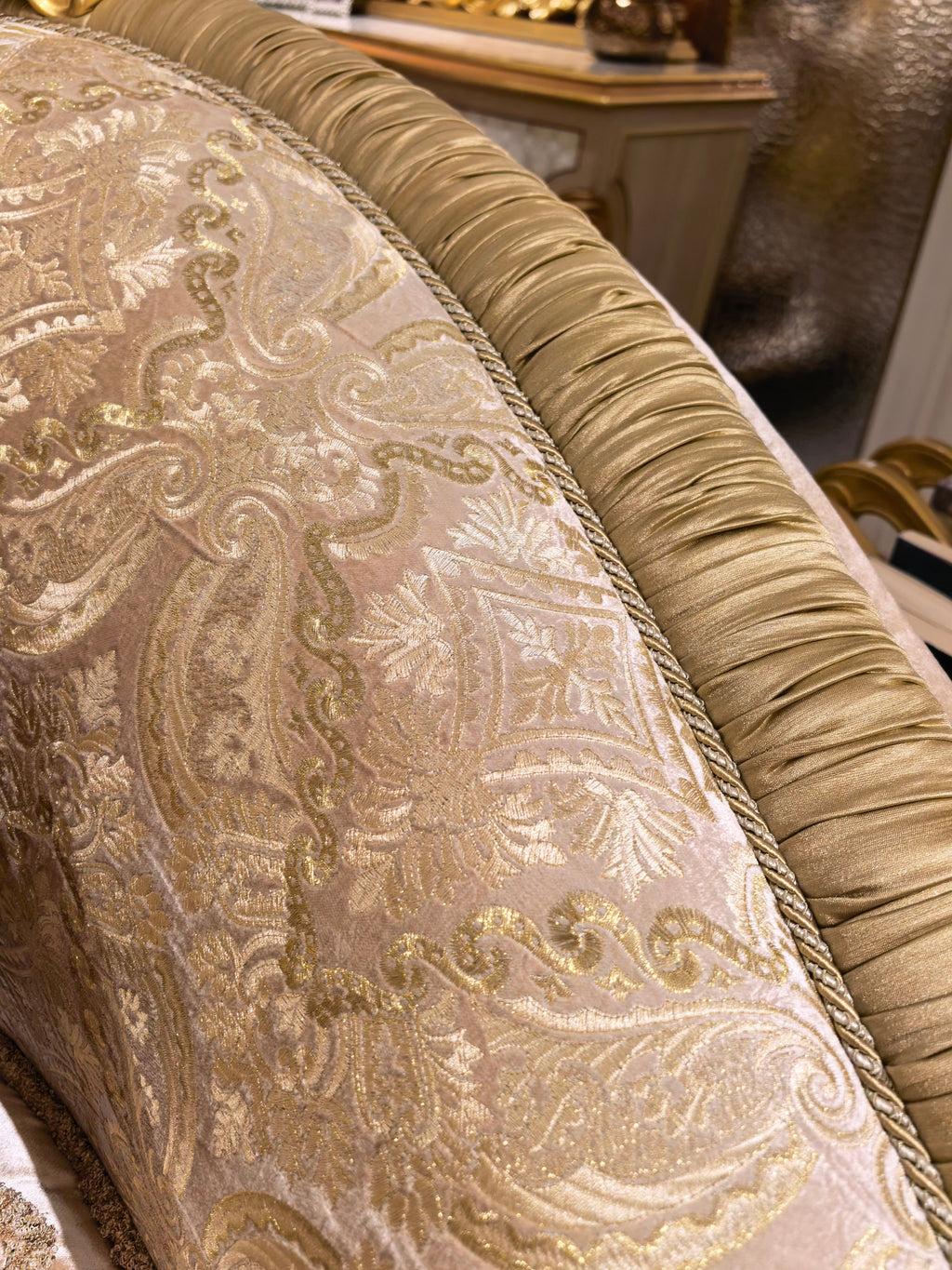 Beatrice French Imperial sofa seat cushion detail - GrandLiving Luxe
