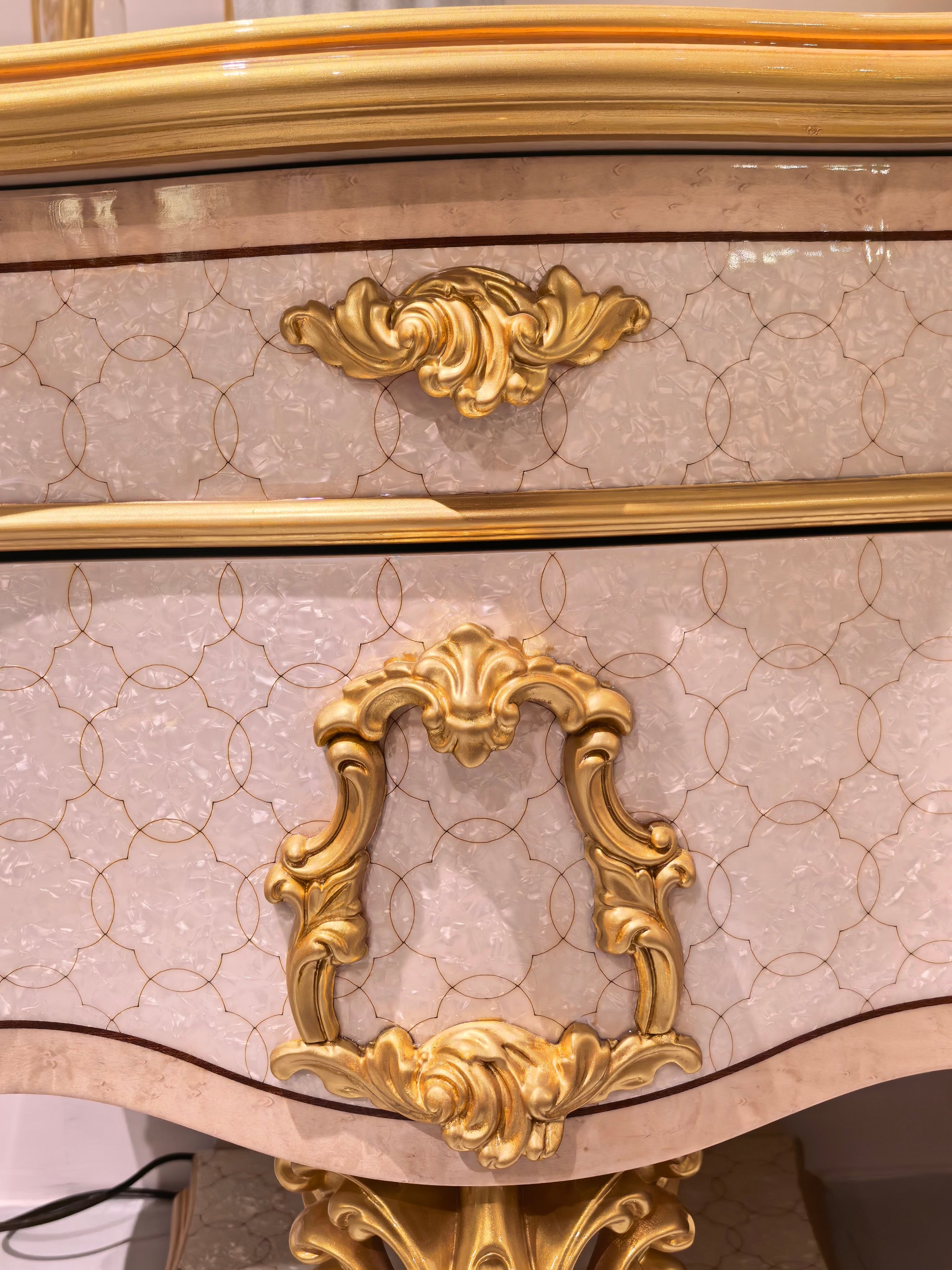 Aurélie French Imperial bedside table top view - GrandLiving Luxe