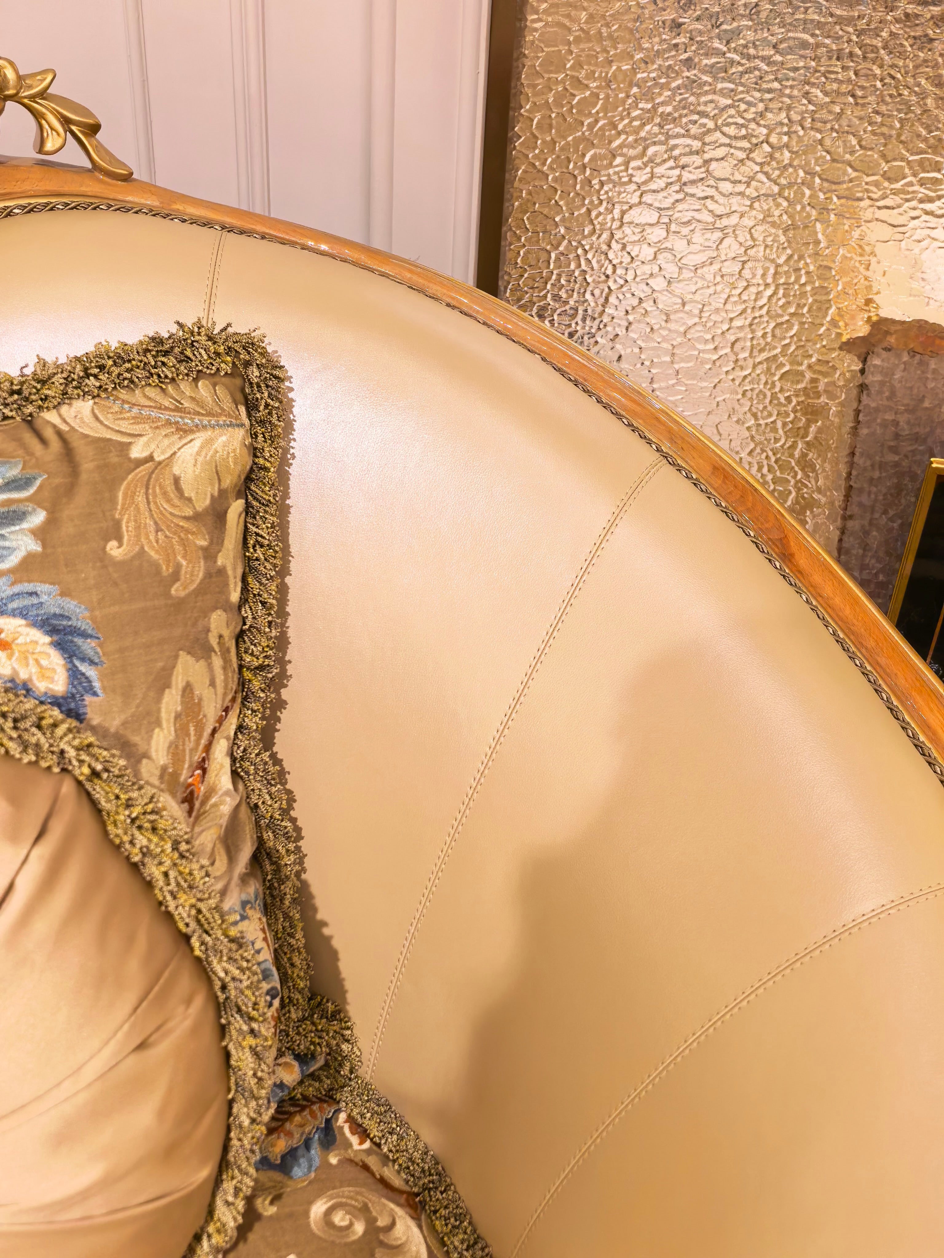 Camille French Imperial sofa full side view - GrandLiving Luxe