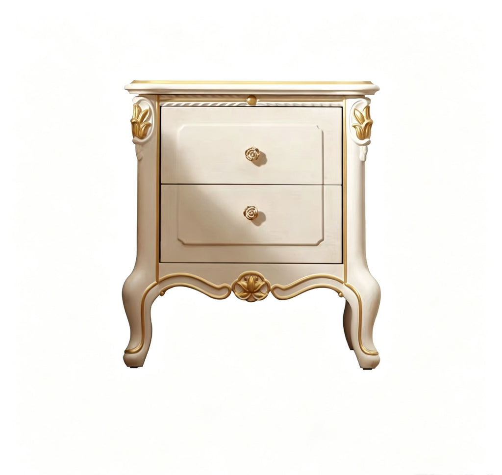 Luna White French Vintage Bedside Table