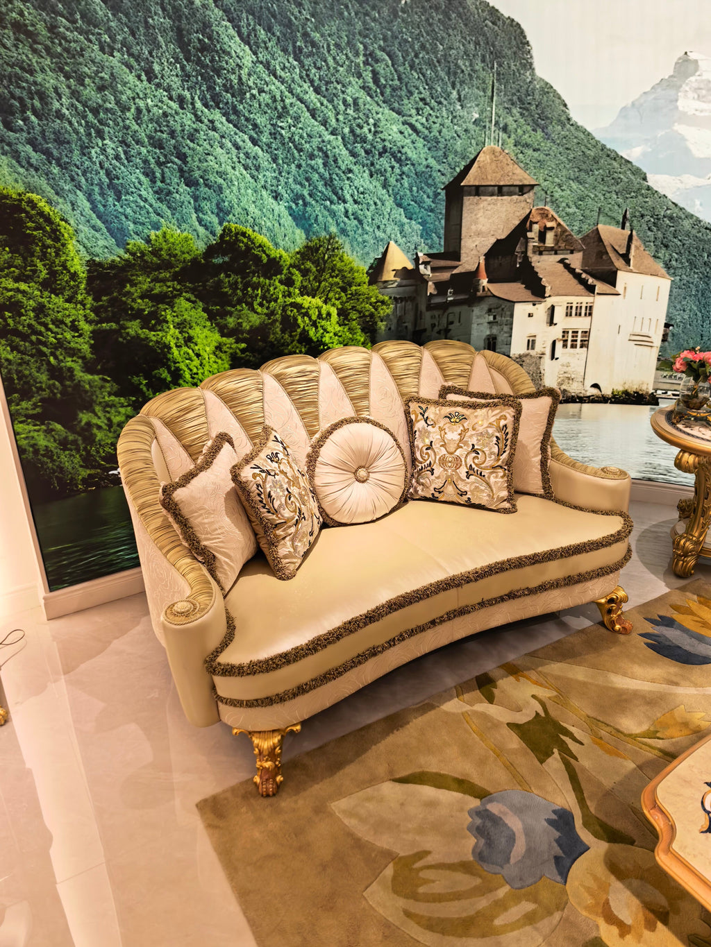 Charlotte French Imperial sofa back view - GrandLiving Luxe