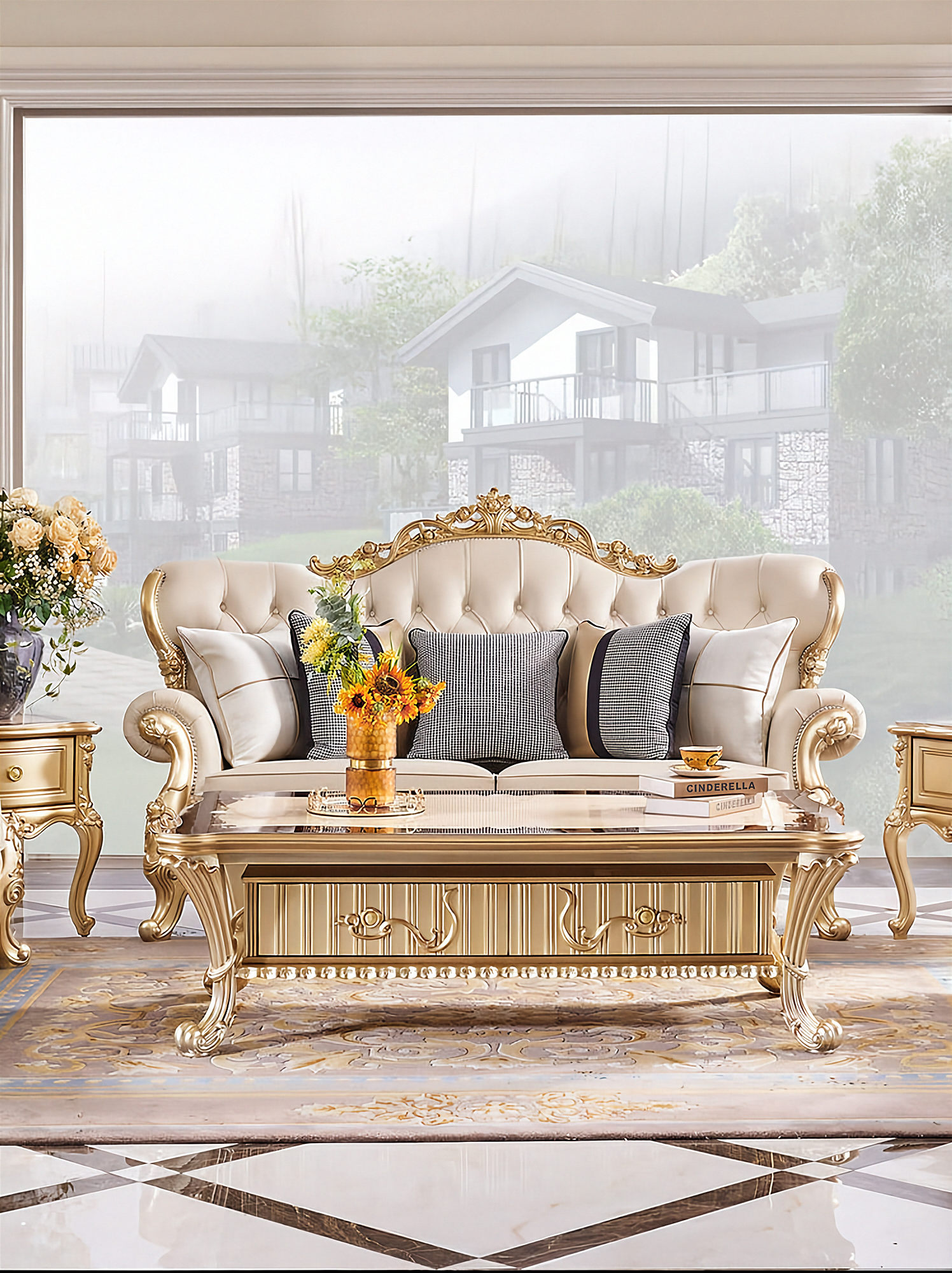Serenité French Solid Wood Sofa - Pre order
