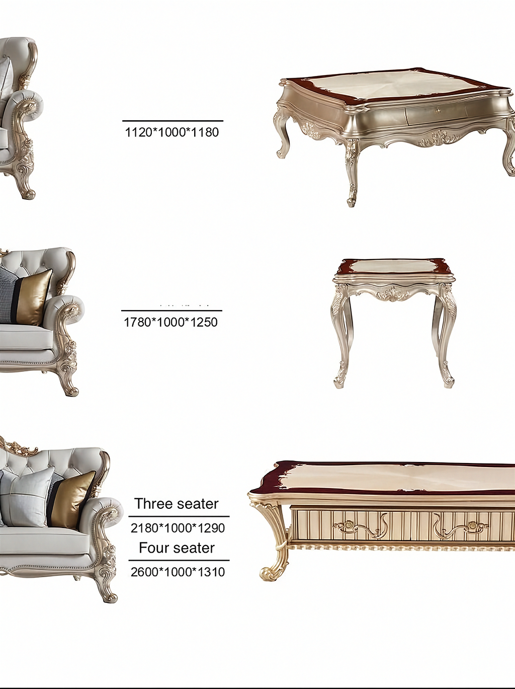 Serenité French Solid Wood Sofa - Pre order