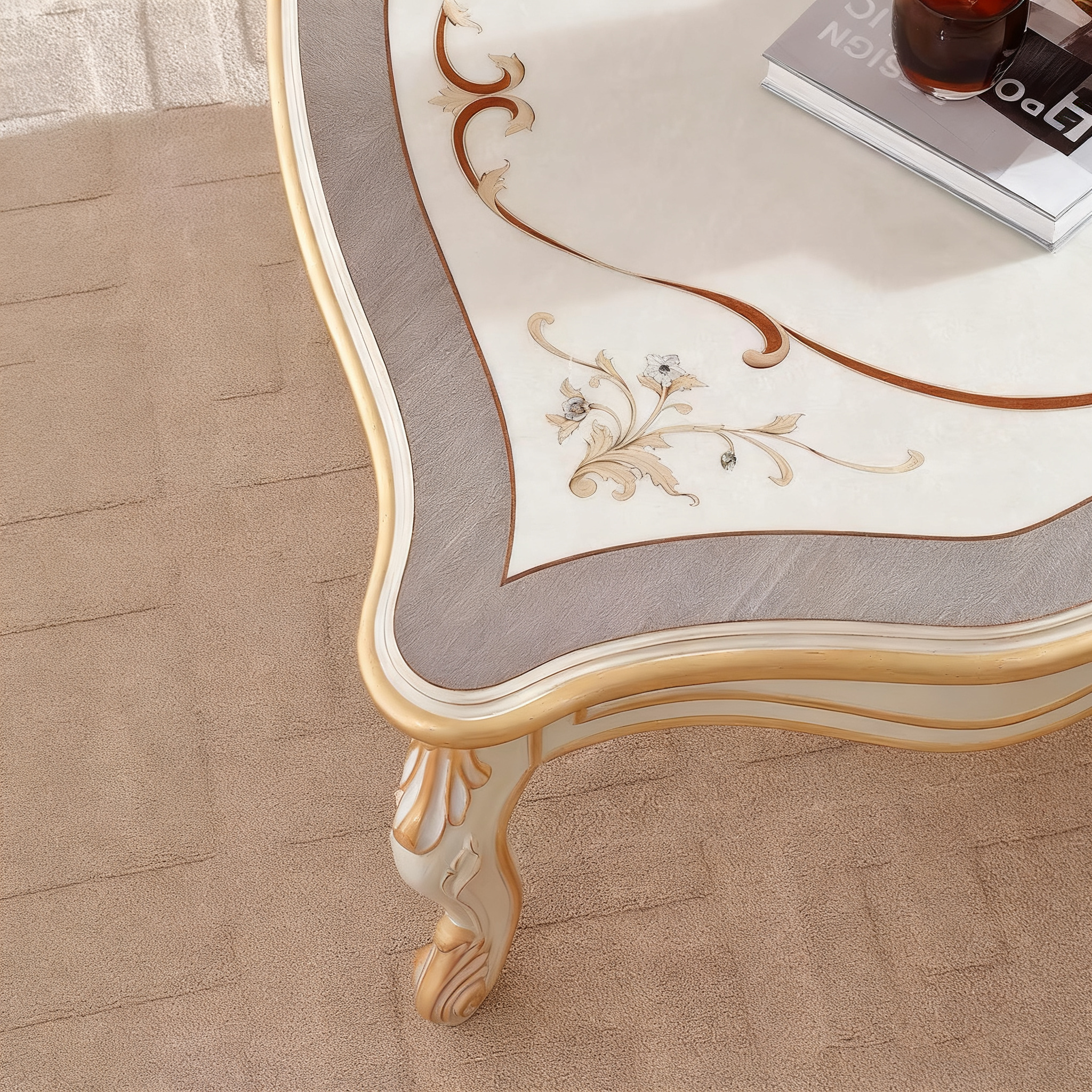 Pearl Whisper French Vintage Coffee Table image 2
