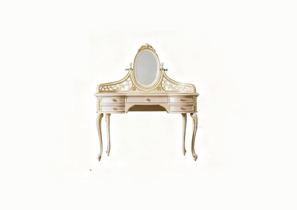 Royal Elegant French Vintage Dressing Table & Stool image 10