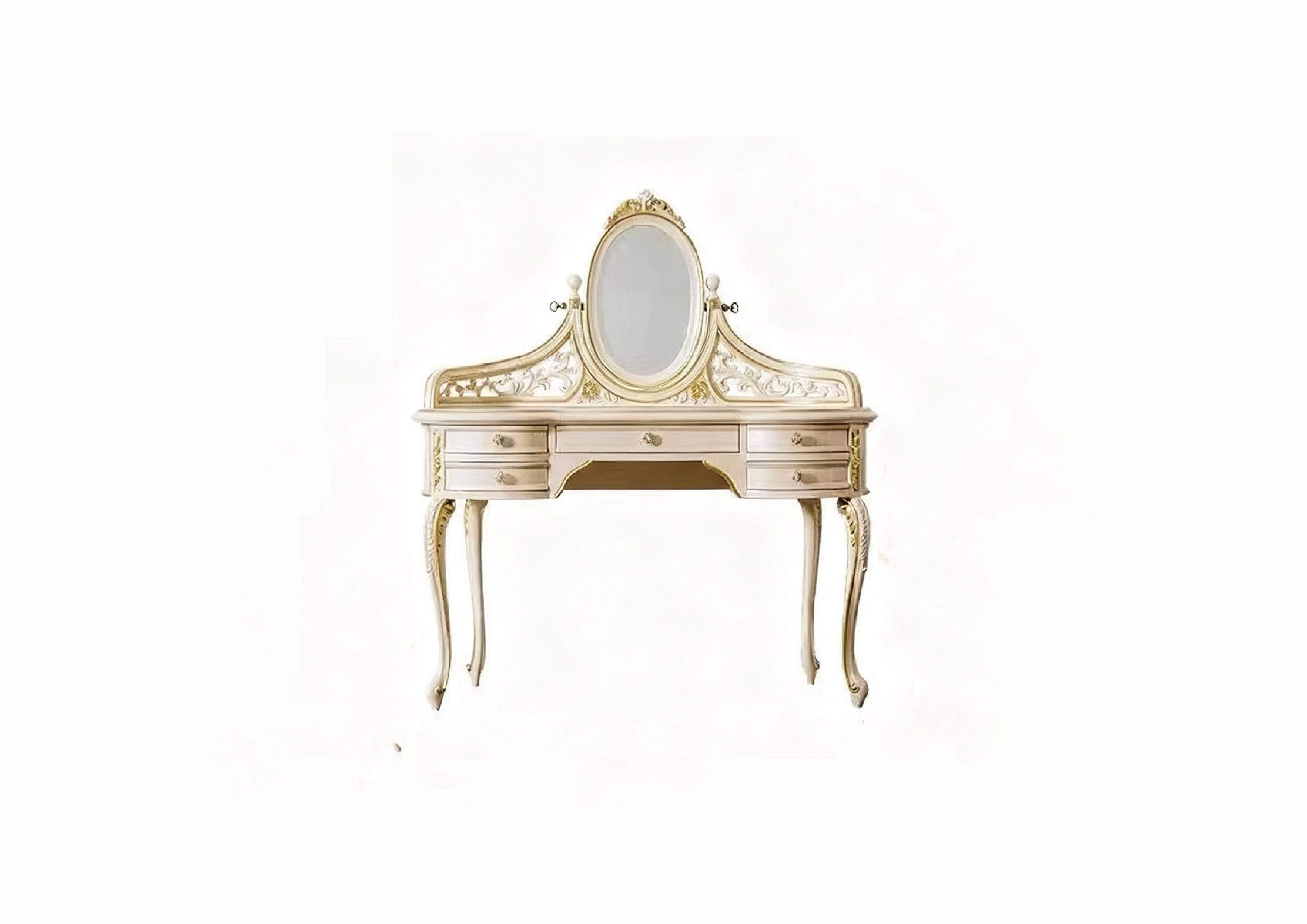 Royal Elegant French Vintage Dressing Table & Stool image 10
