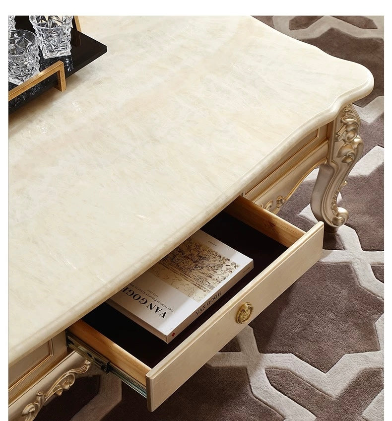 Marbelle French Square Marble Coffee Table image 1