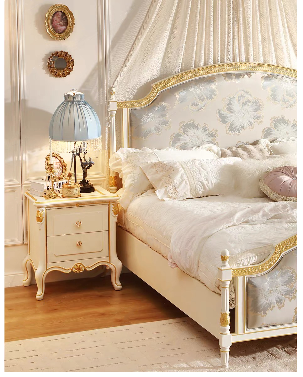 Luna White French Vintage Bedside Table image 2