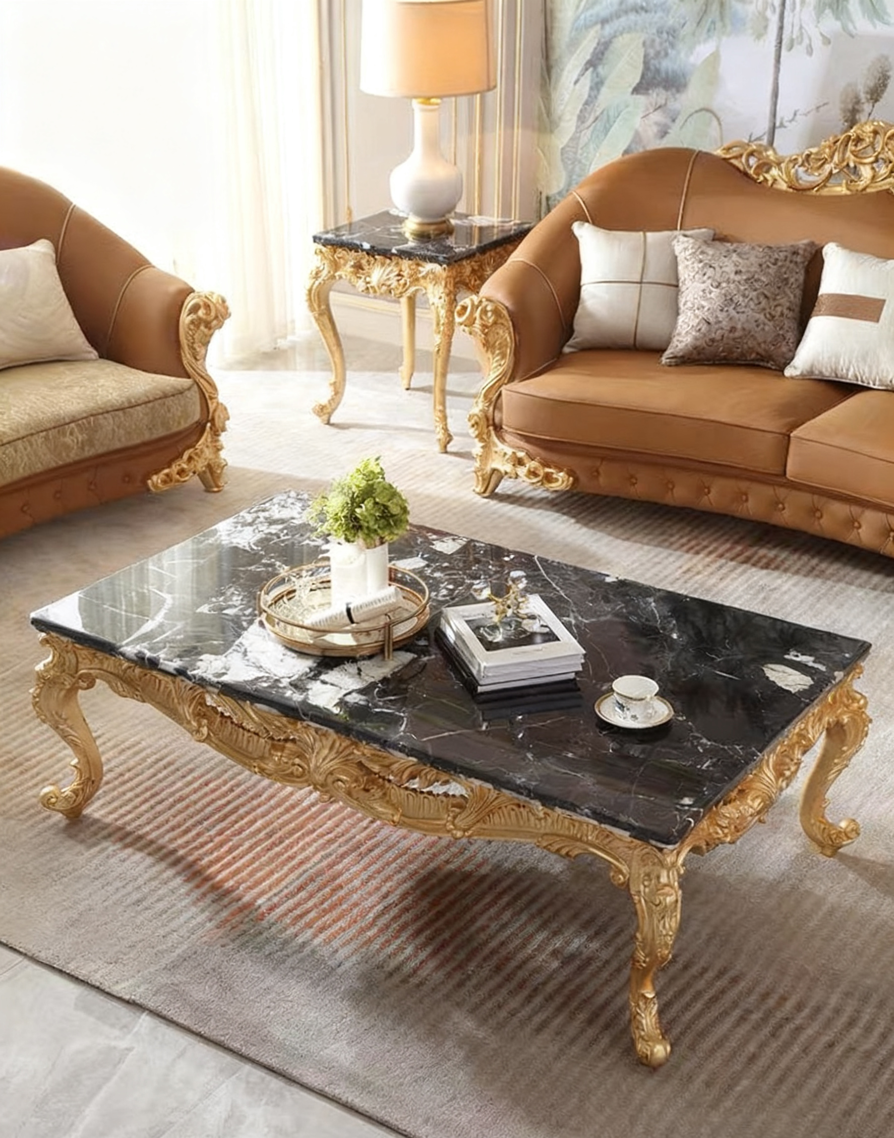Velours Noir French Marble Side Table image 1