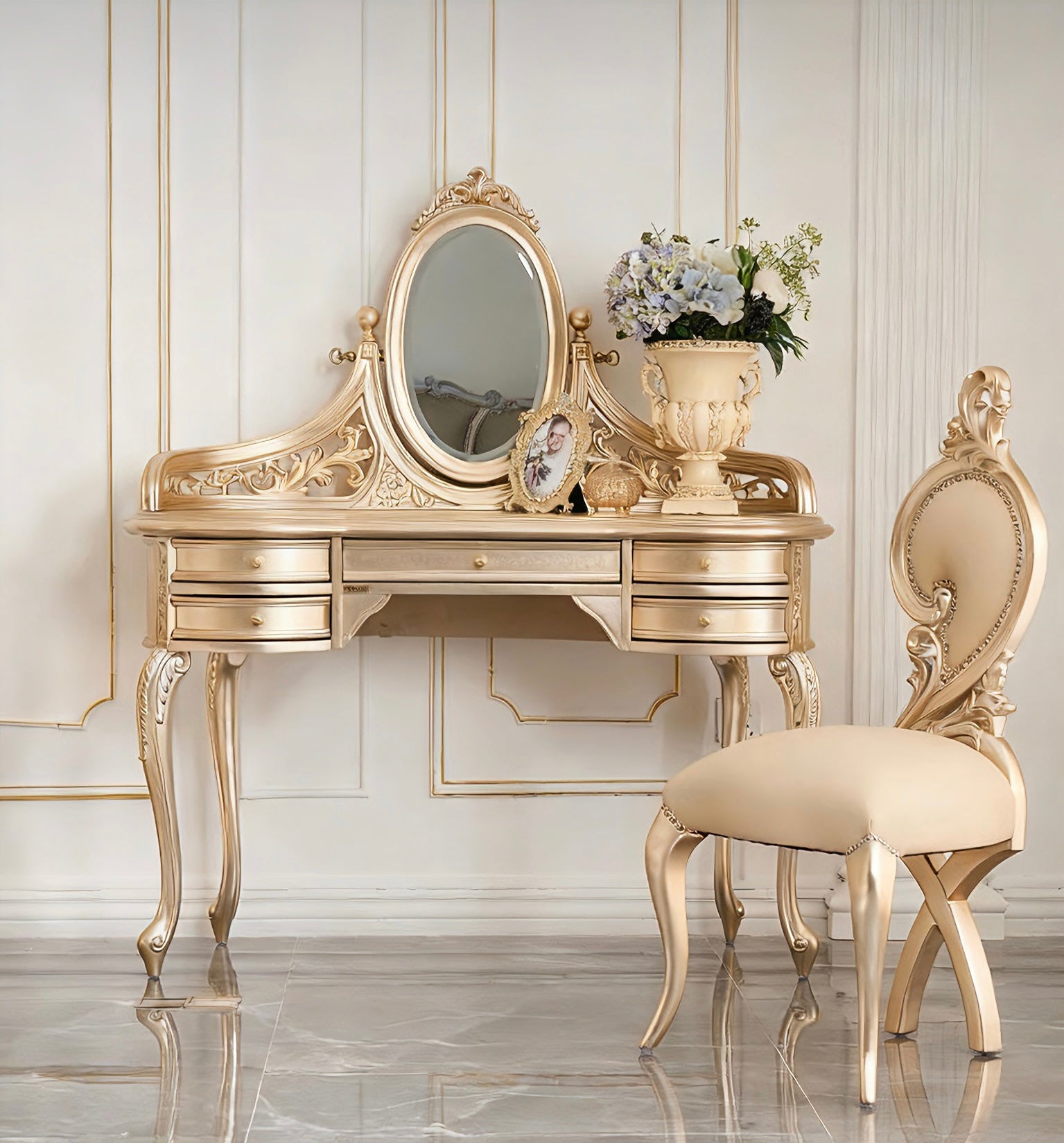 Royale French Dressing Table & Stool image 4